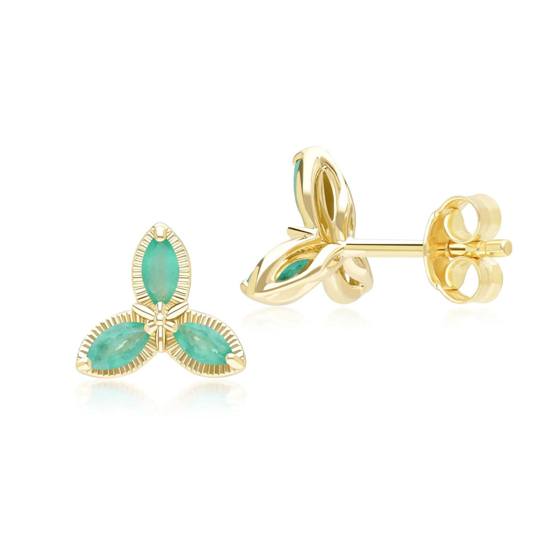 floral-marquise-emerald-stud-earrings-in-9ct-yellow-gold-132e2931039 Side