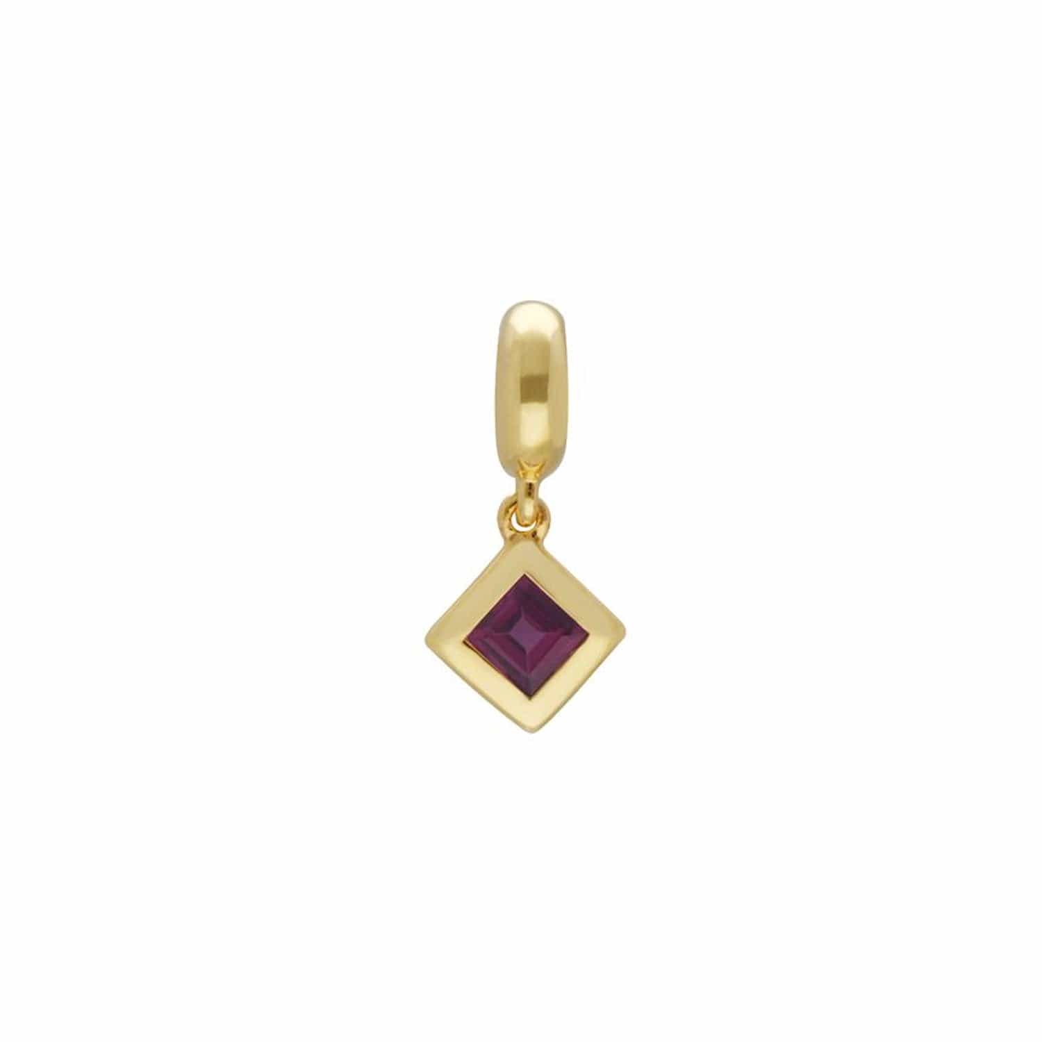 Gold Plated Rhodolite Charm