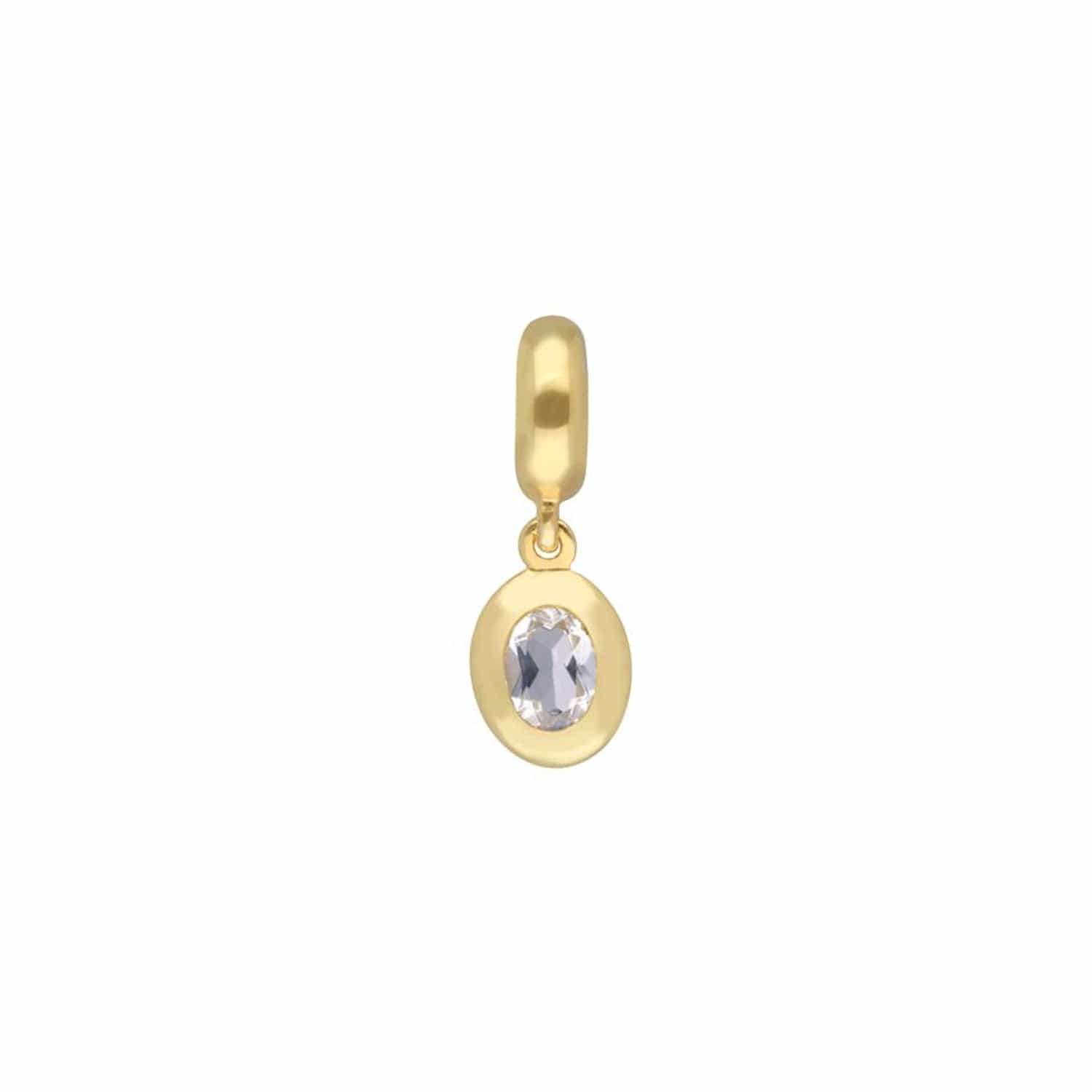 Gold Plated White Topaz Charm