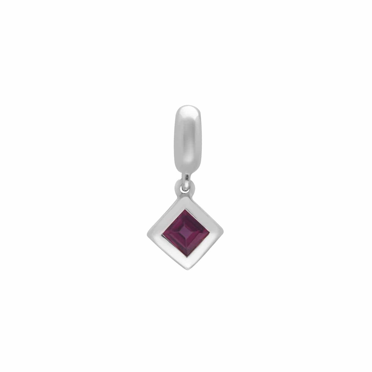 Sterling Silver Rhodolite Charm