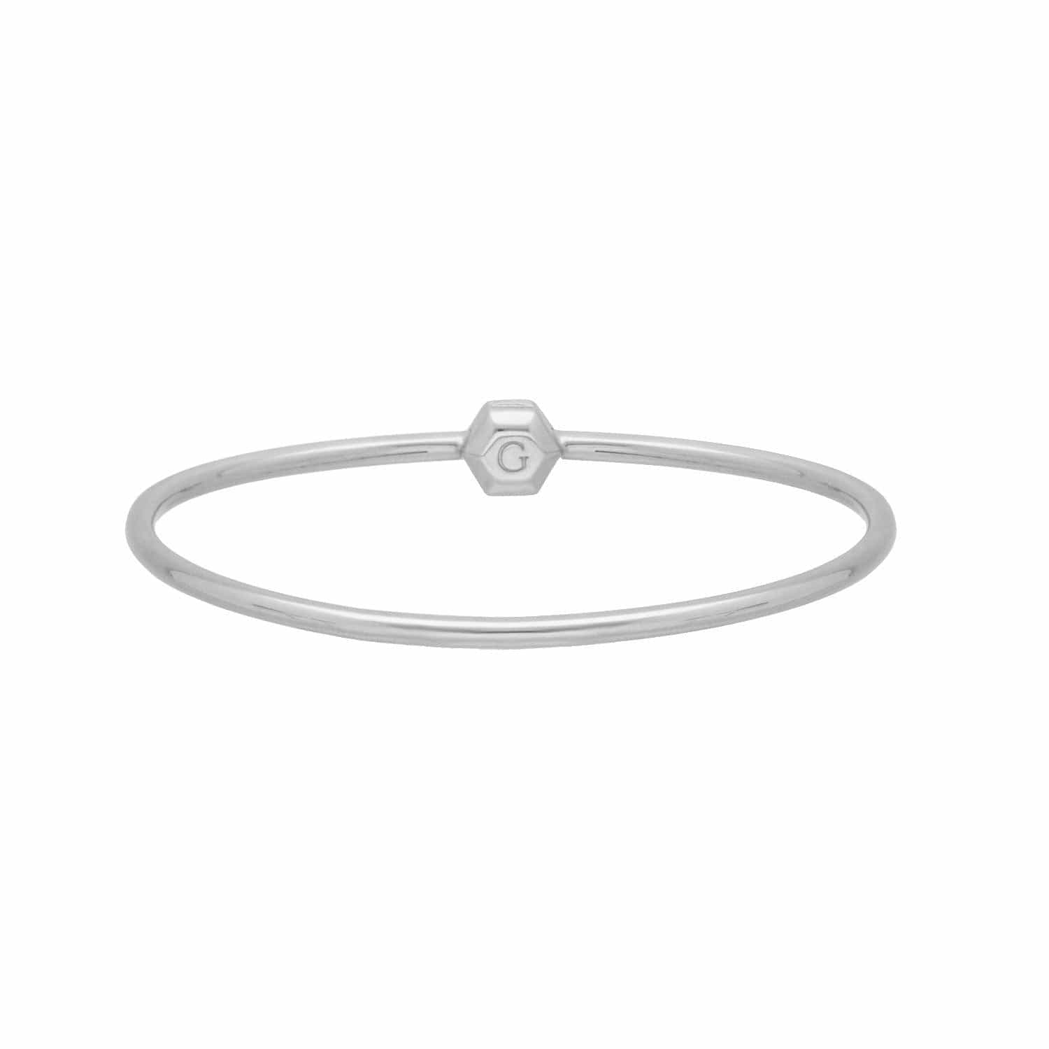 H S Achievement Bangle in Sterling Silver Large - Gemondo