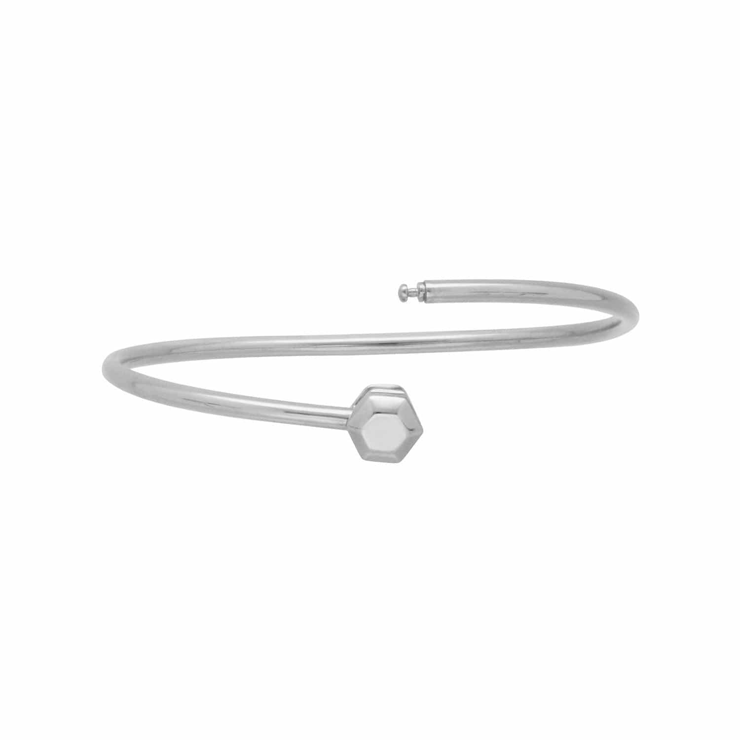 H S Achievement Bangle in Sterling Silver Large - Gemondo