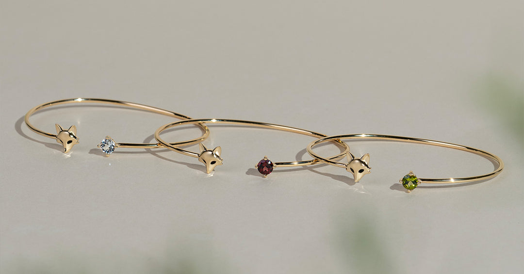 Gemstone bangles for stacking