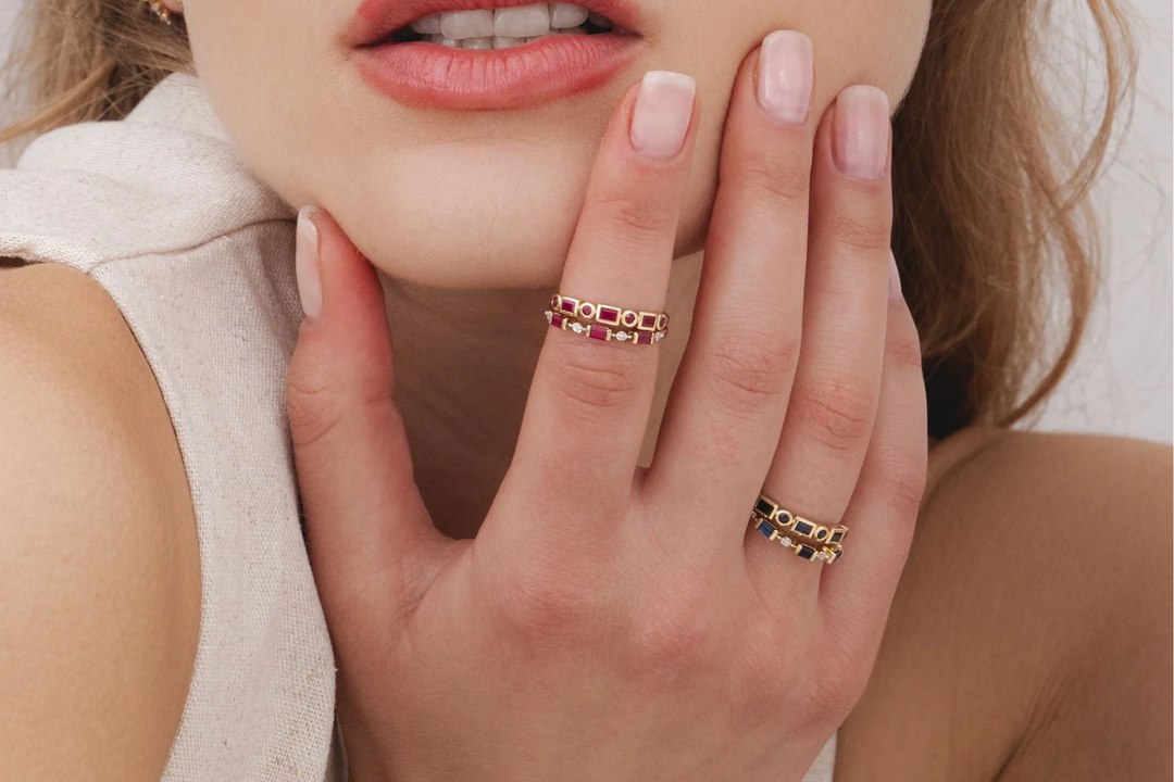 Gemstone rings for stacking