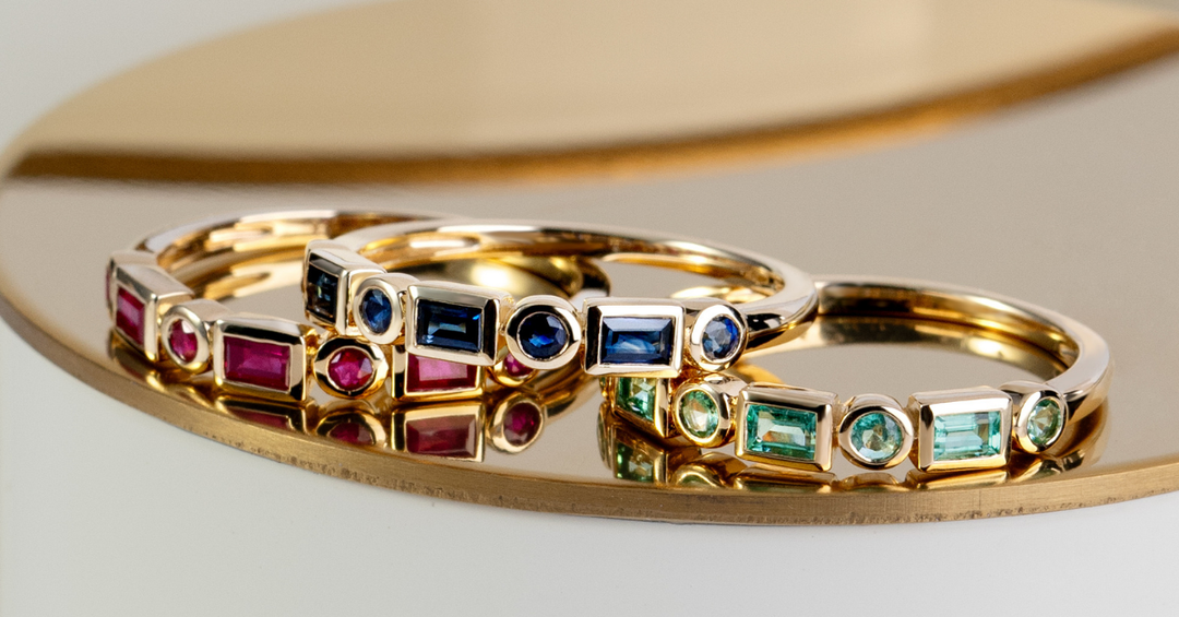 Gemstone jewellery for a vow renewal
