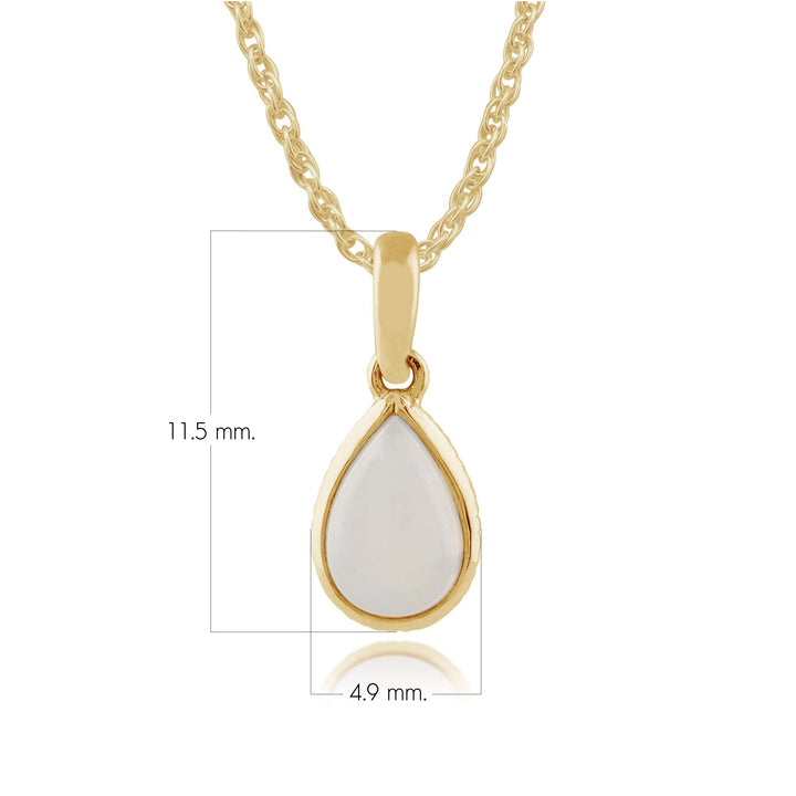 Colgante clásico de ópalo y pera en oro amarillo de 9 ct