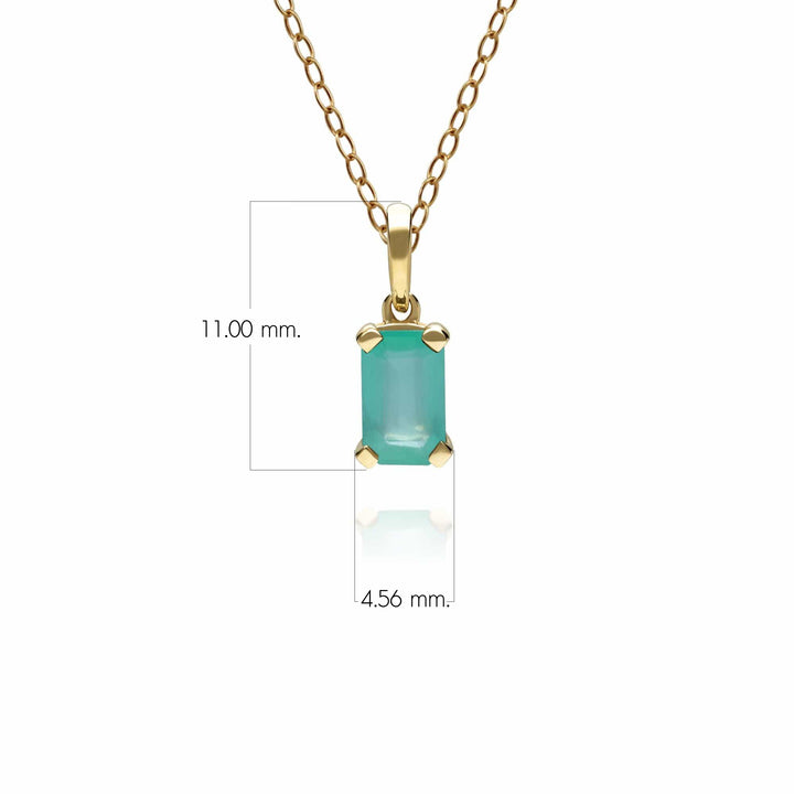 Colgante clásico de esmeralda baguette en oro amarillo de 9 ct