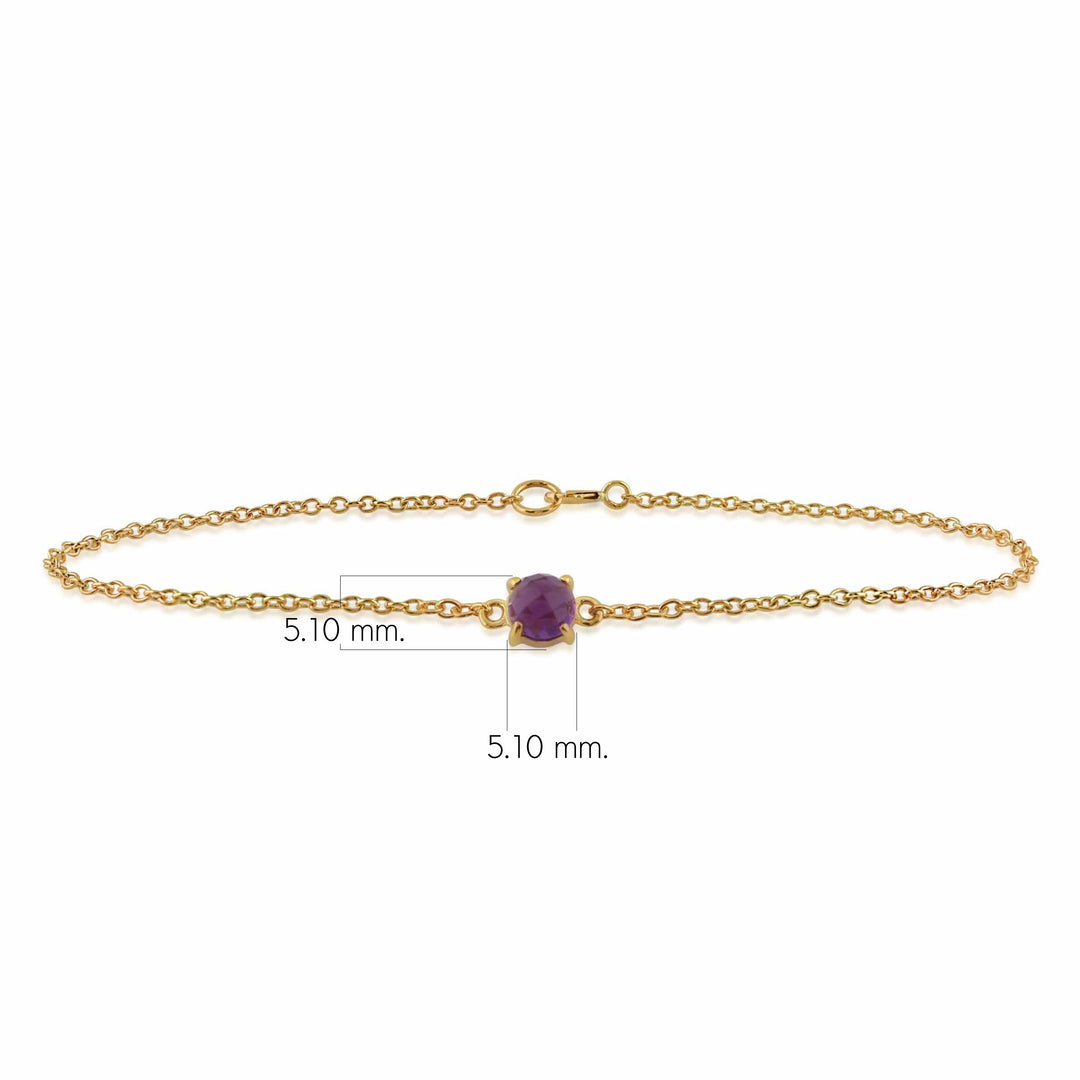 Brazalete redondo clásico de tablero de ajedrez con rubí en oro amarillo de 9 quilates