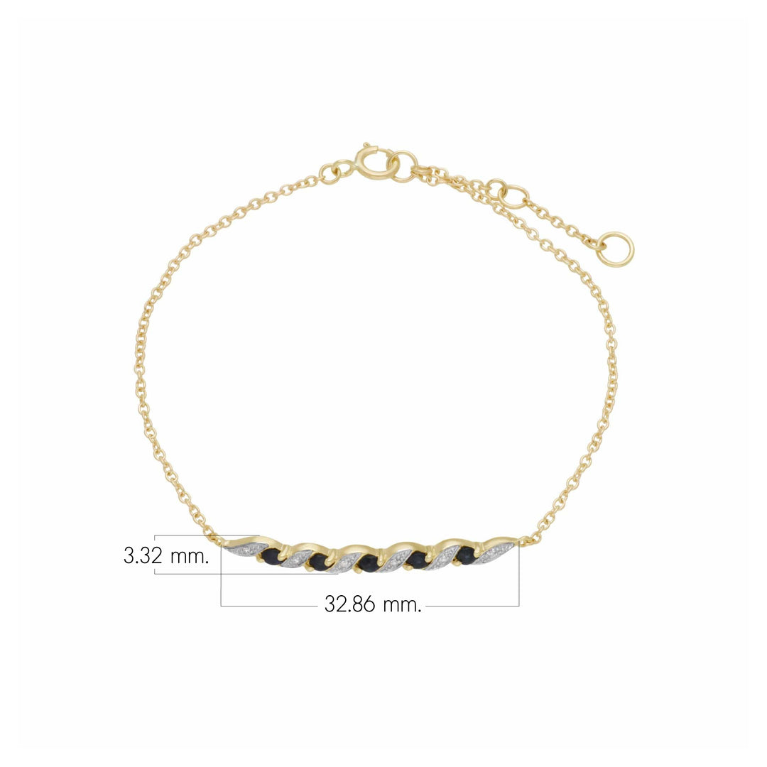 Brazalete clásico en espiral de diamantes y esmeraldas en oro amarillo de 9 quilates