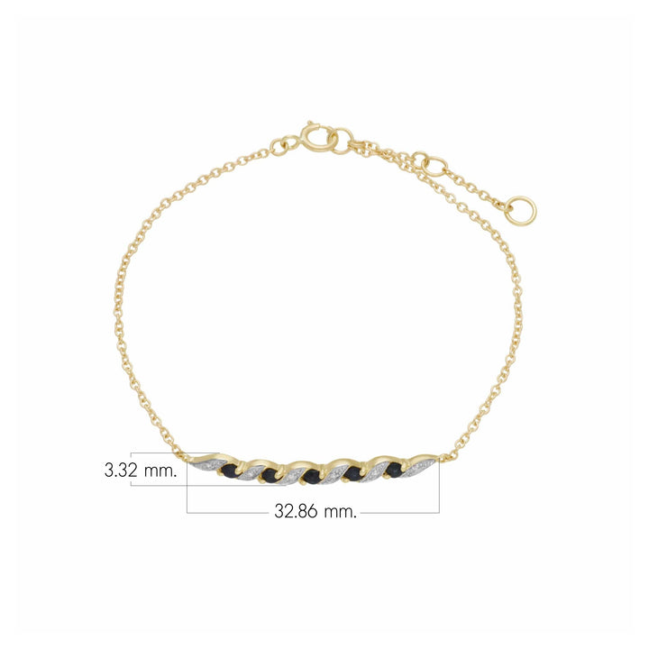 Brazalete clásico en espiral de diamantes y esmeraldas en oro amarillo de 9 quilates