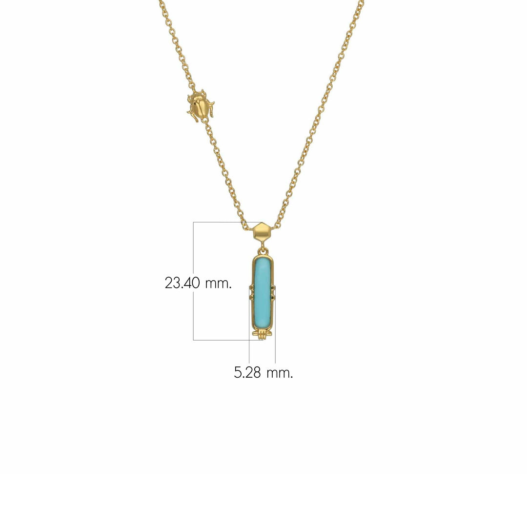 Collar talismán turquesa ECFEW™ en plata de ley bañada en oro