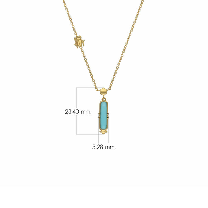 Collar talismán turquesa ECFEW™ en plata de ley bañada en oro