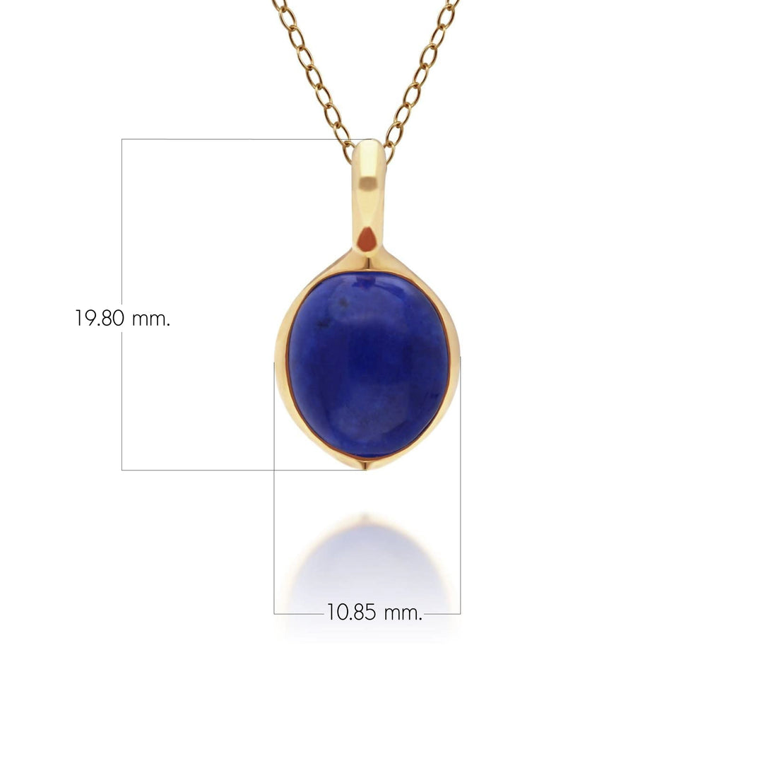 Colgante Irregular B Gem Lapislázuli en Plata con Baño de Oro