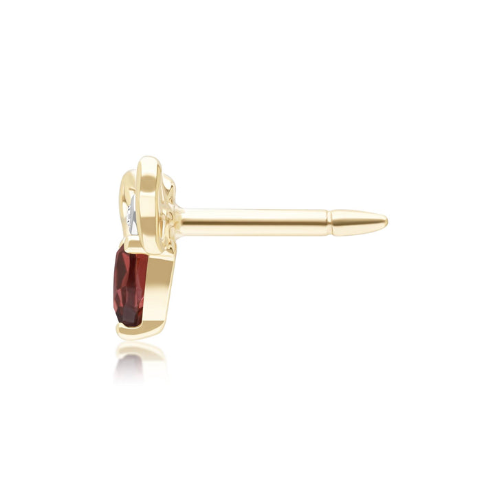 Honeycomb Art Nouveau Pear Shape Garnet and Diamond Bee Pin in 9ct Yellow Gold