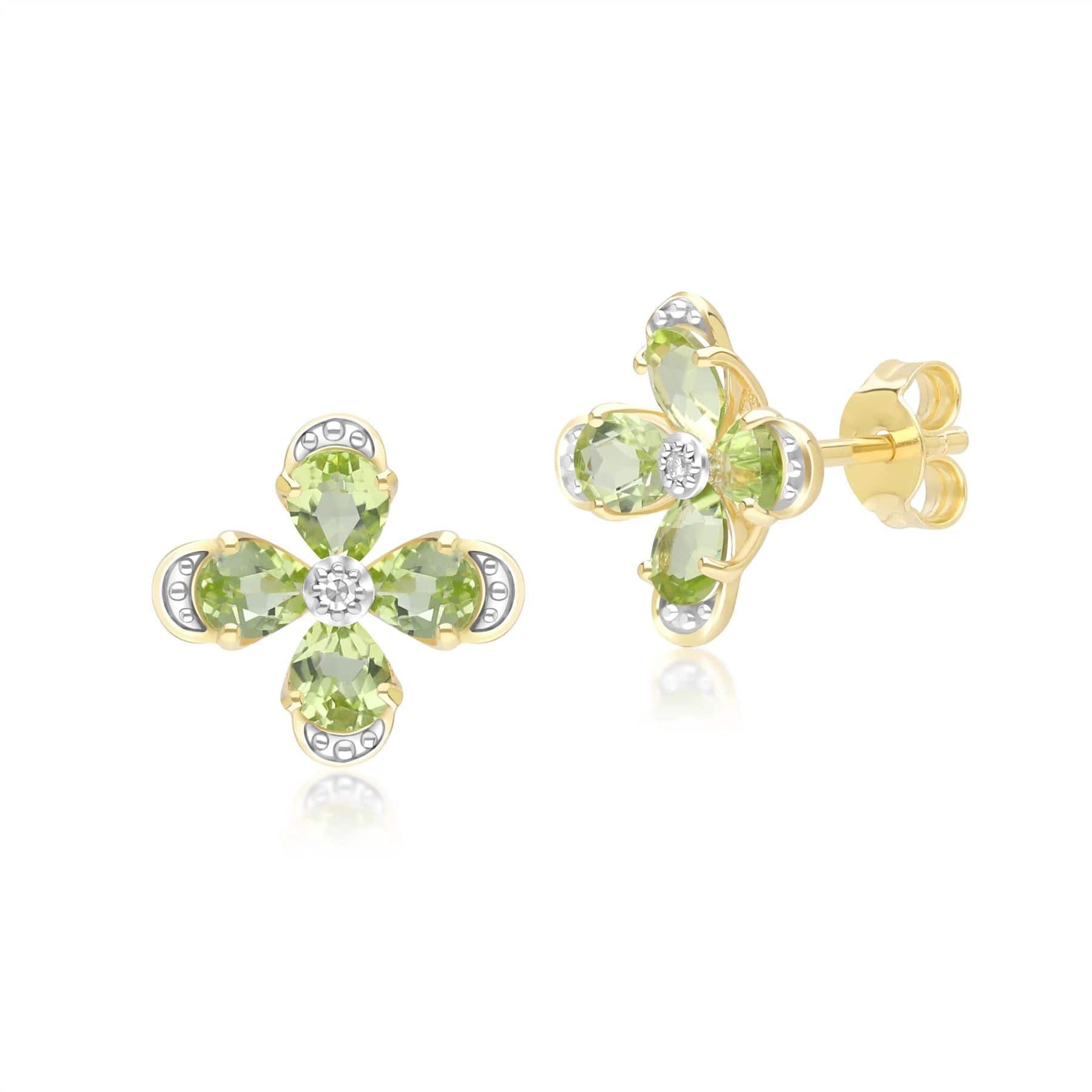 floral-peridot-diamond-stud-earrings-in-9ct-yellow-gold-132e2932059
