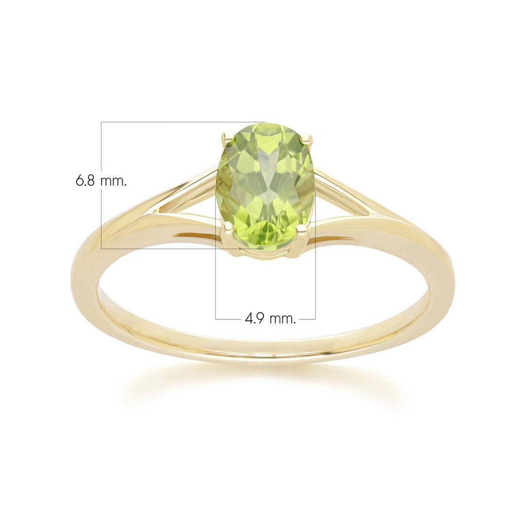 Classic Oval Peridot Ring in 9ct Yellow Gold