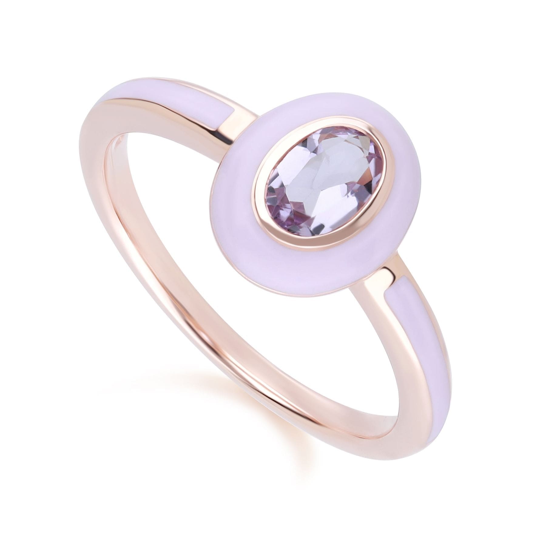 253R710501925 Siberian Waltz Violet Enamel & Pink Amethyst Ring In 18ct Rose Gold Plated Sterling Silver Side
