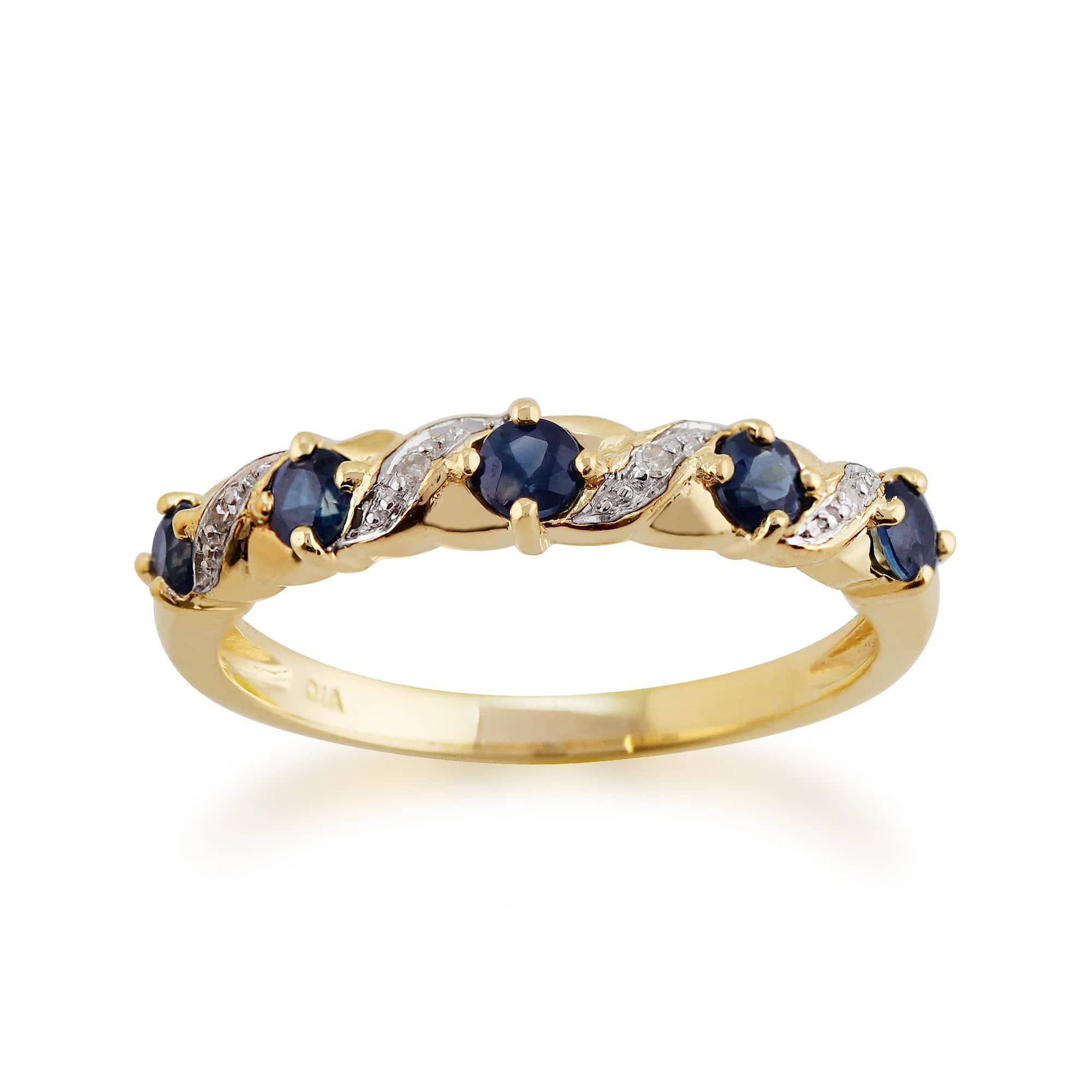 classic-art-nouveau-round-sapphire-diamond-half-eternity-ring-in-9ct-yellow-gold-9593