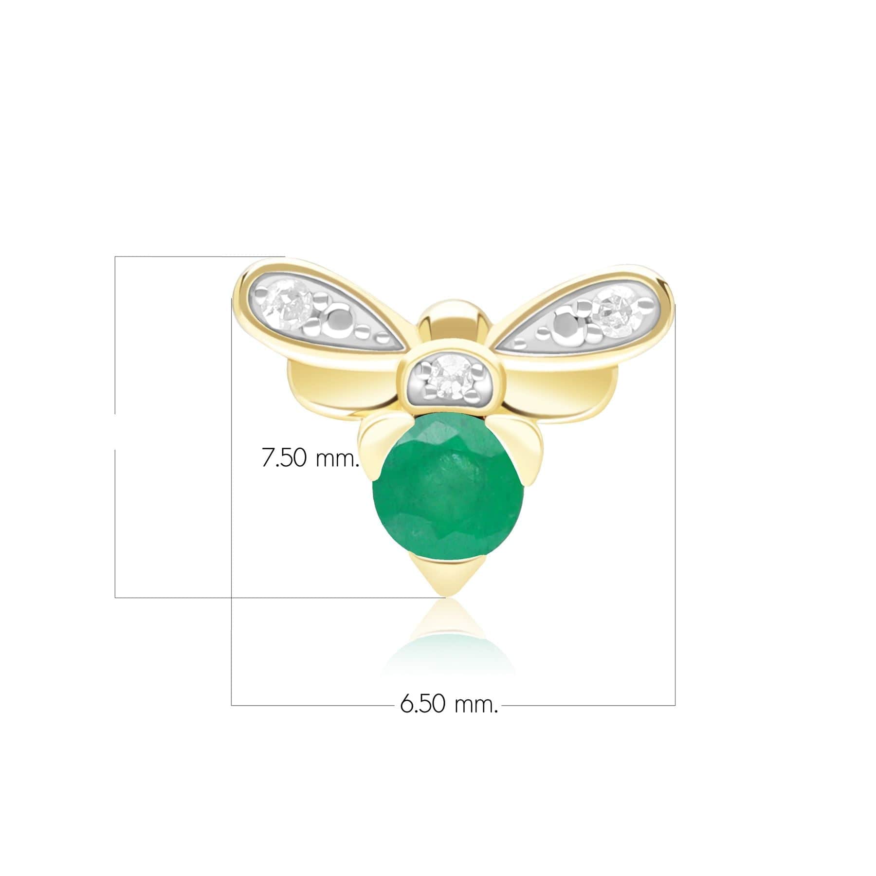 Honeycomb Inspired Emerald and Diamond Bee Pin in 9ct Yellow GoldDimensions  135T0001029
