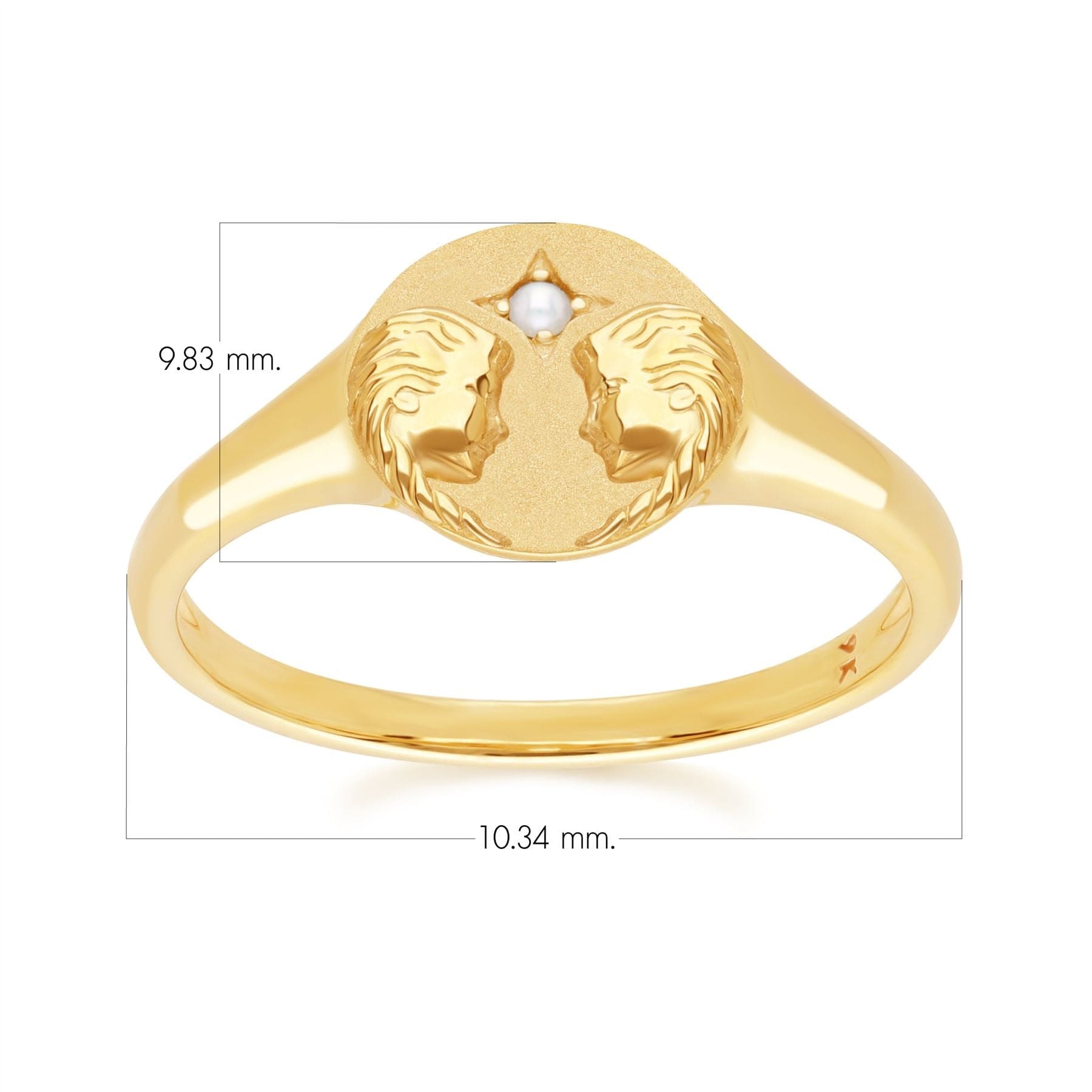 Zodiac Freshwater Pearl Gemini Signet Ring In 9ct Yellow GoldDimensions  135R2084019