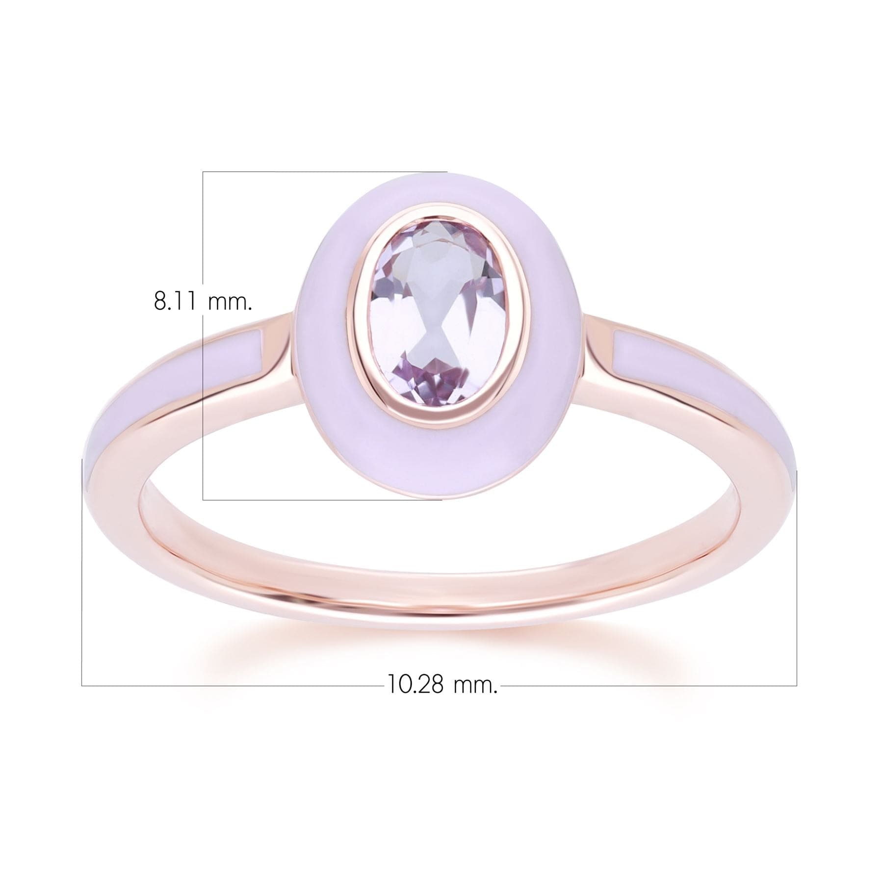 253R710501925 Siberian Waltz Violet Enamel & Pink Amethyst Ring In 18ct Rose Gold Plated Sterling Silver Dimensions