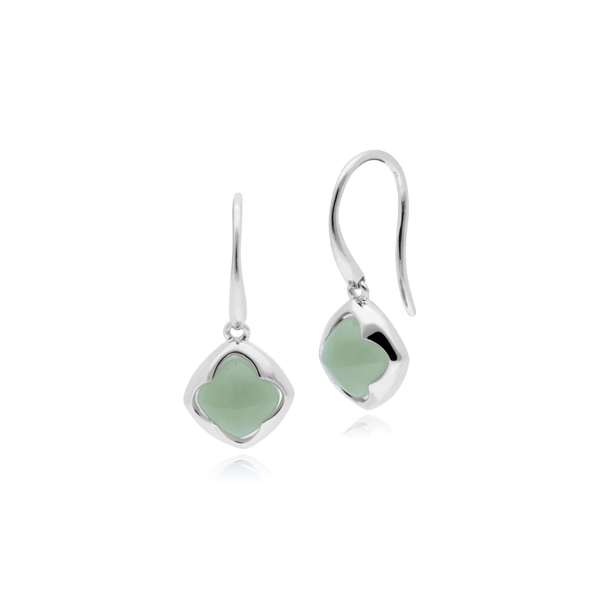 Geometric Jade Diamond Prism Drop Earrings Image 1