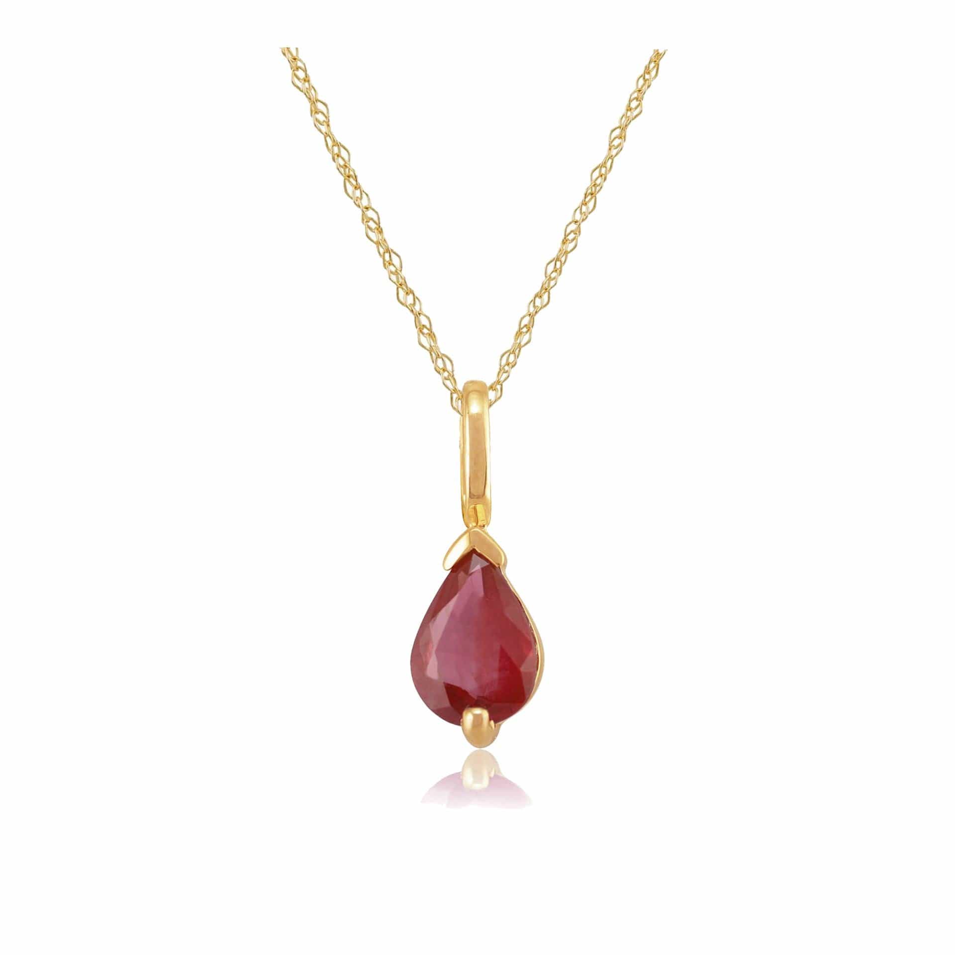 Classic Ruby Pendant on Chain Image 1