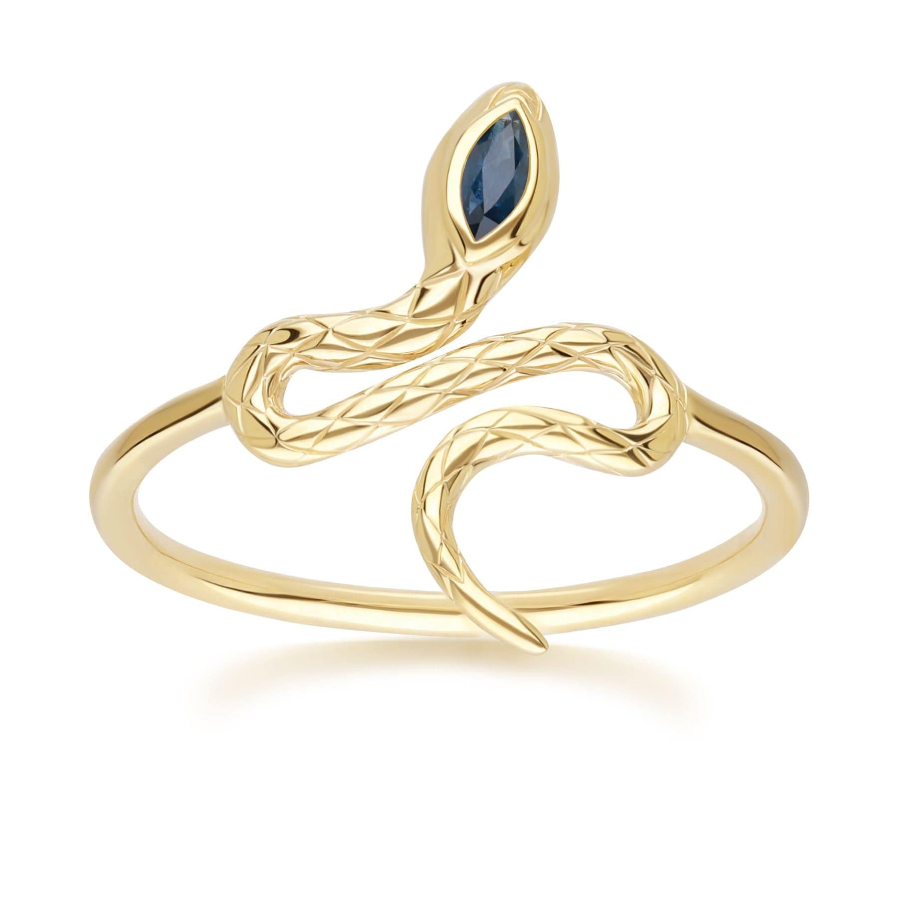 132R8457039 ECFEW™ Sapphire Winding Snake Ring in 9ct Yellow Gold Front