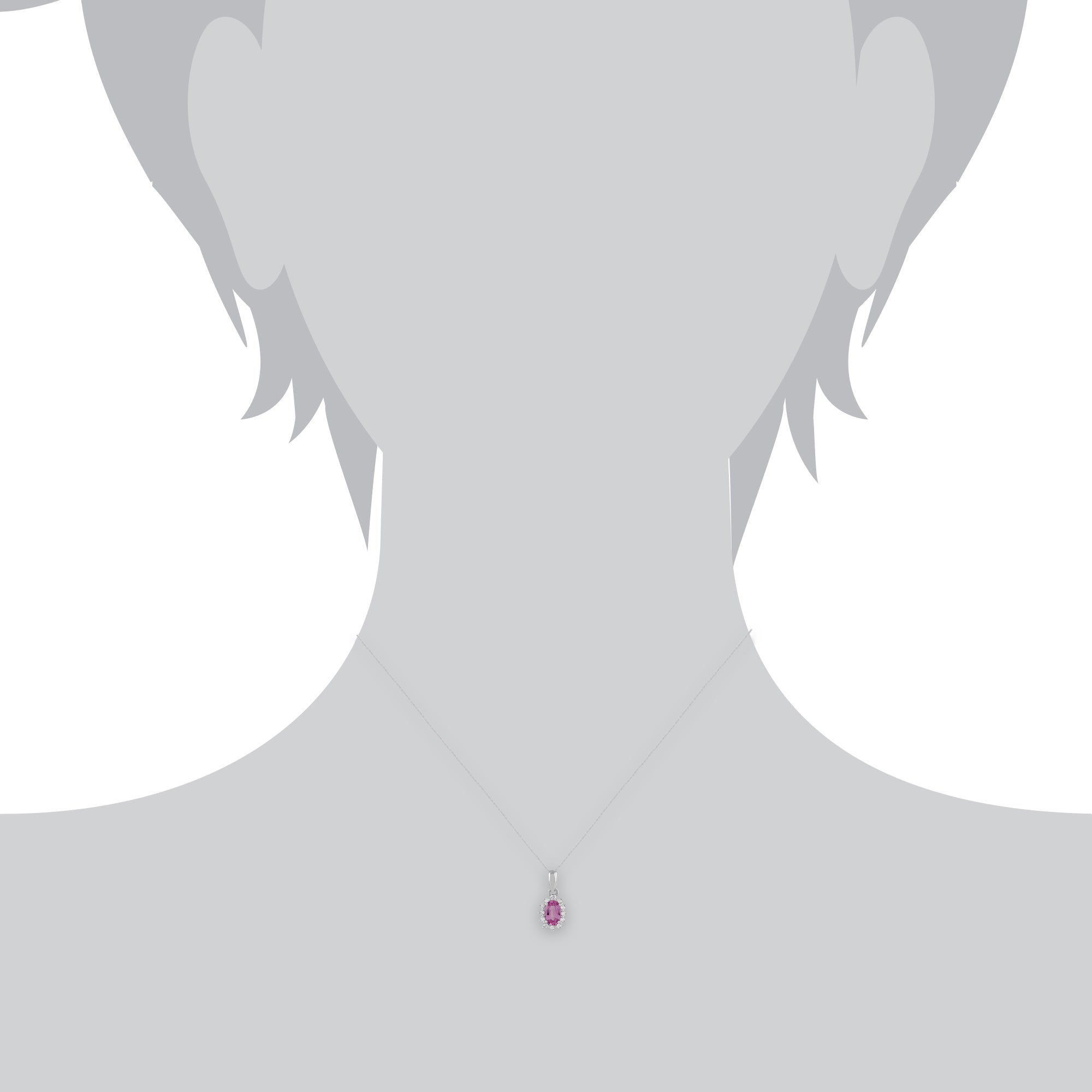 Pink Sapphire & Diamond Cluster Pendant