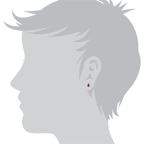 Classic Pear Garnet Stud Earrings in 9ct White Gold 6.5x4mm - Gemondo