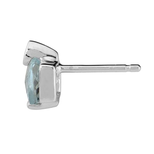 26880-25664 Classic Pear Aquamarine Single Stone Stud Earrings & Pendant Set in 9ct White Gold 3