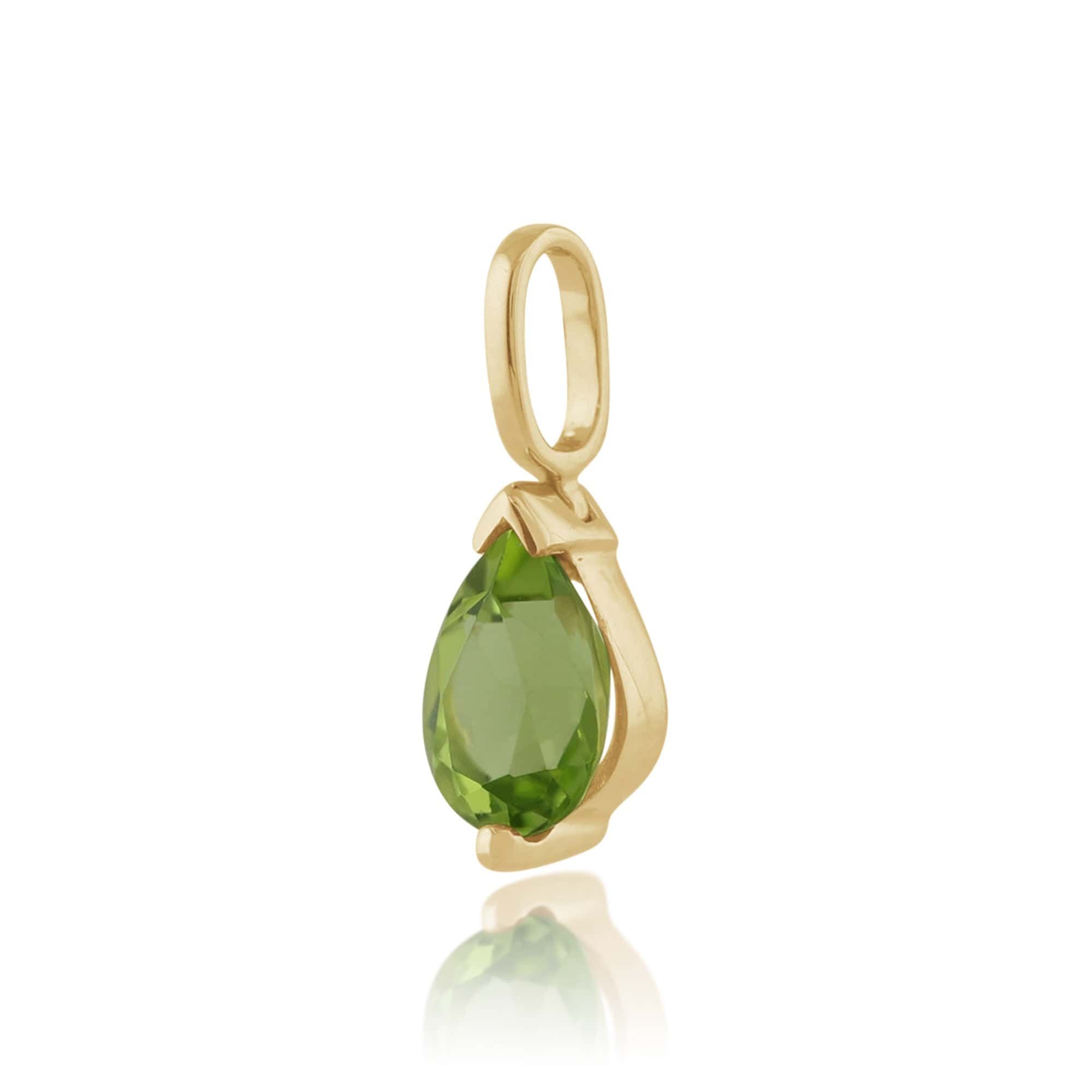 22555 Classic Pear Peridot Pendant in 9ct Yellow Gold 2