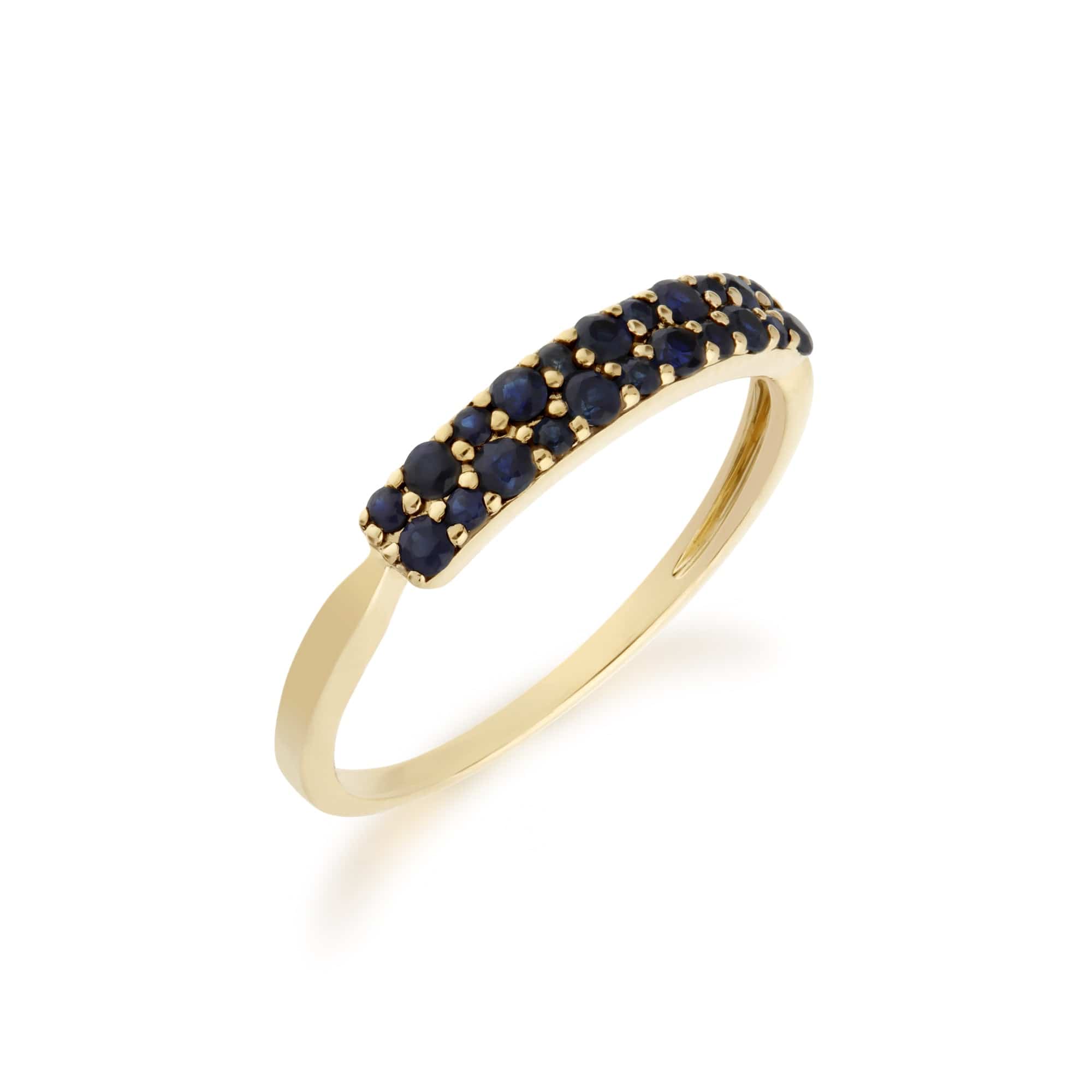 Contemporary 0.41ct Pavé Sapphire Cluster Ring in 9ct Yellow Gold