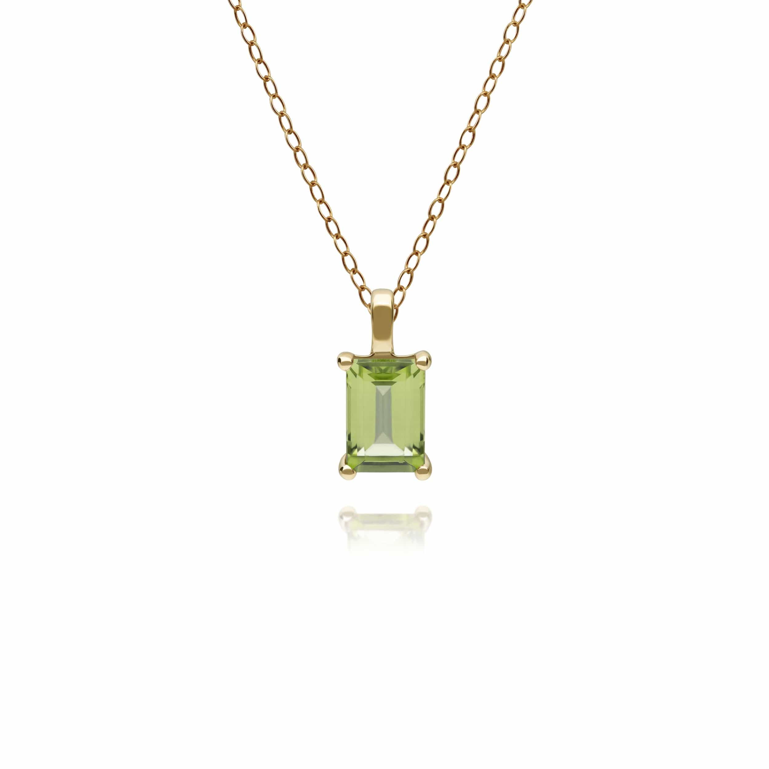 135P1872039 Classic Baguette Peridot Pendant in 9ct Yellow Gold 1