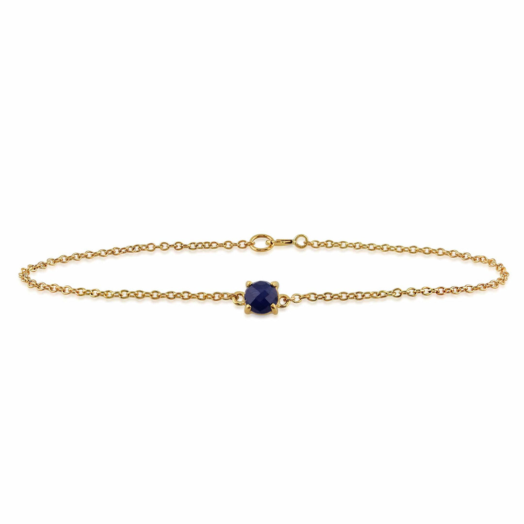 Classic Round Sapphire Checkerboard Bracelet in 9ct Yellow Gold - Gemondo