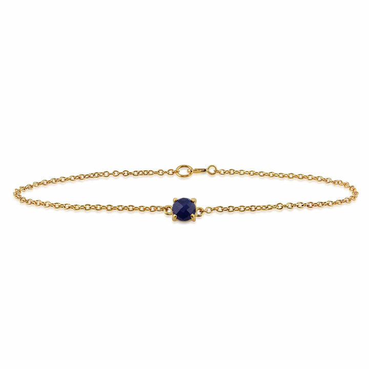 Classic Round Sapphire Checkerboard Bracelet in 9ct Yellow Gold - Gemondo