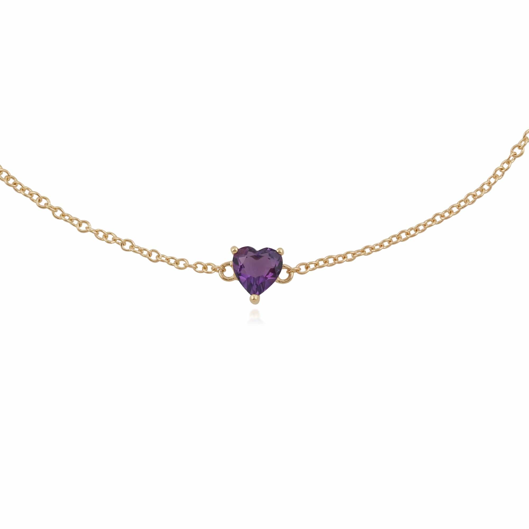 135L0216019 Petite Heart Amethyst  Bracelet in 9ct Yellow Gold 2