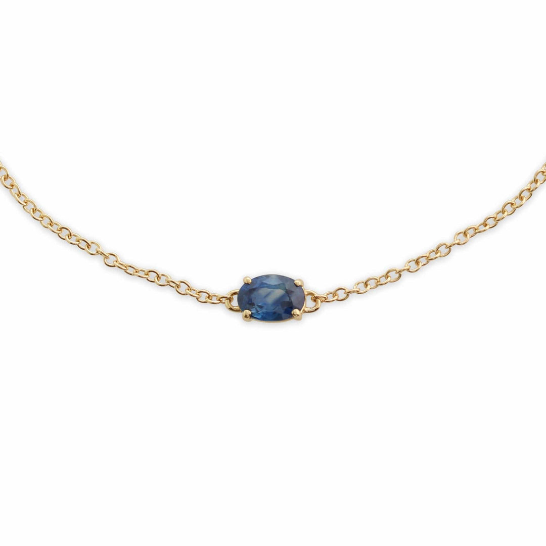 Classic Oval Sapphire Single Stone Bracelet in 9ct Yellow Gold - Gemondo