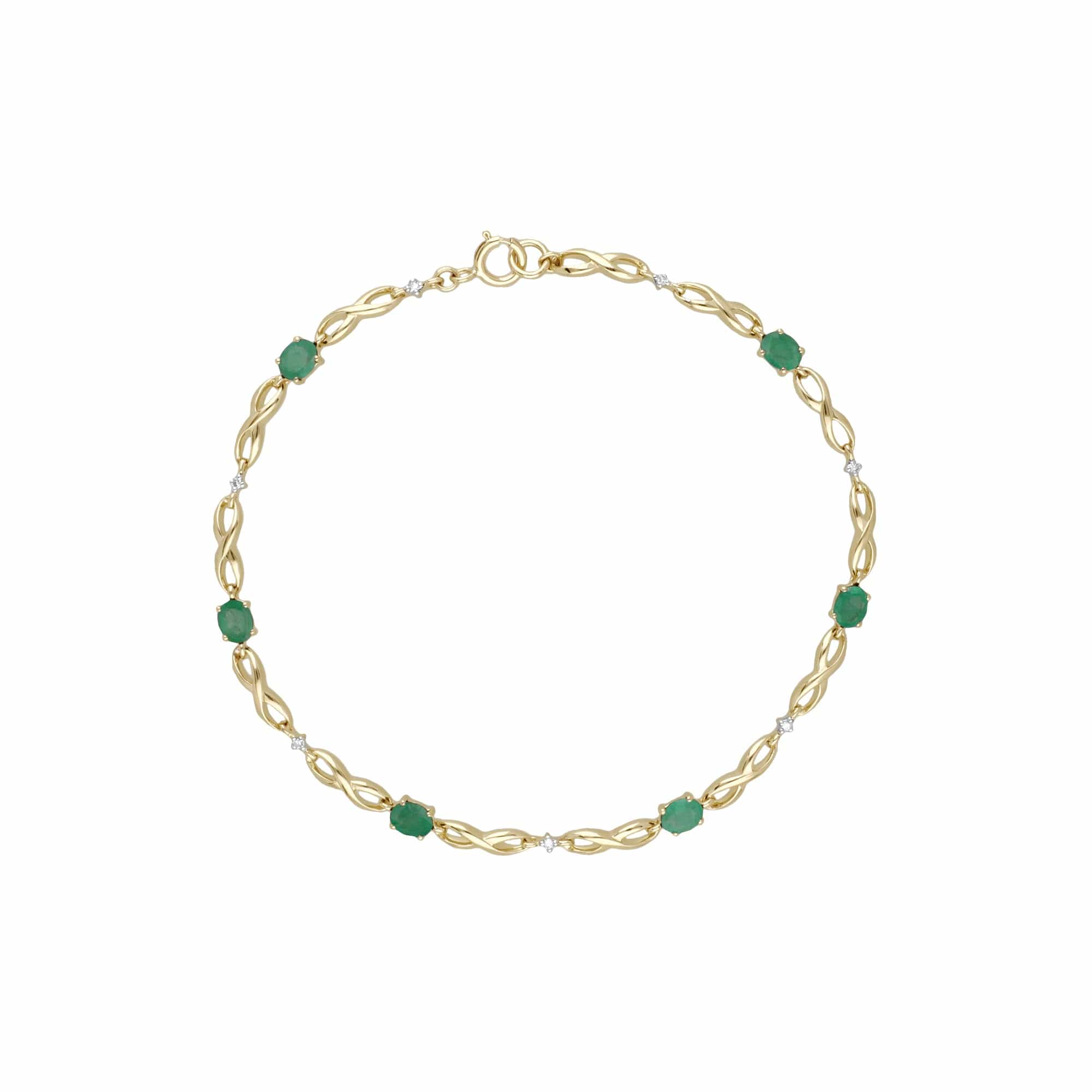 Infinity Luxe Emerald & Diamond Tennis Bracelet in 9ct Gold - Gemondo