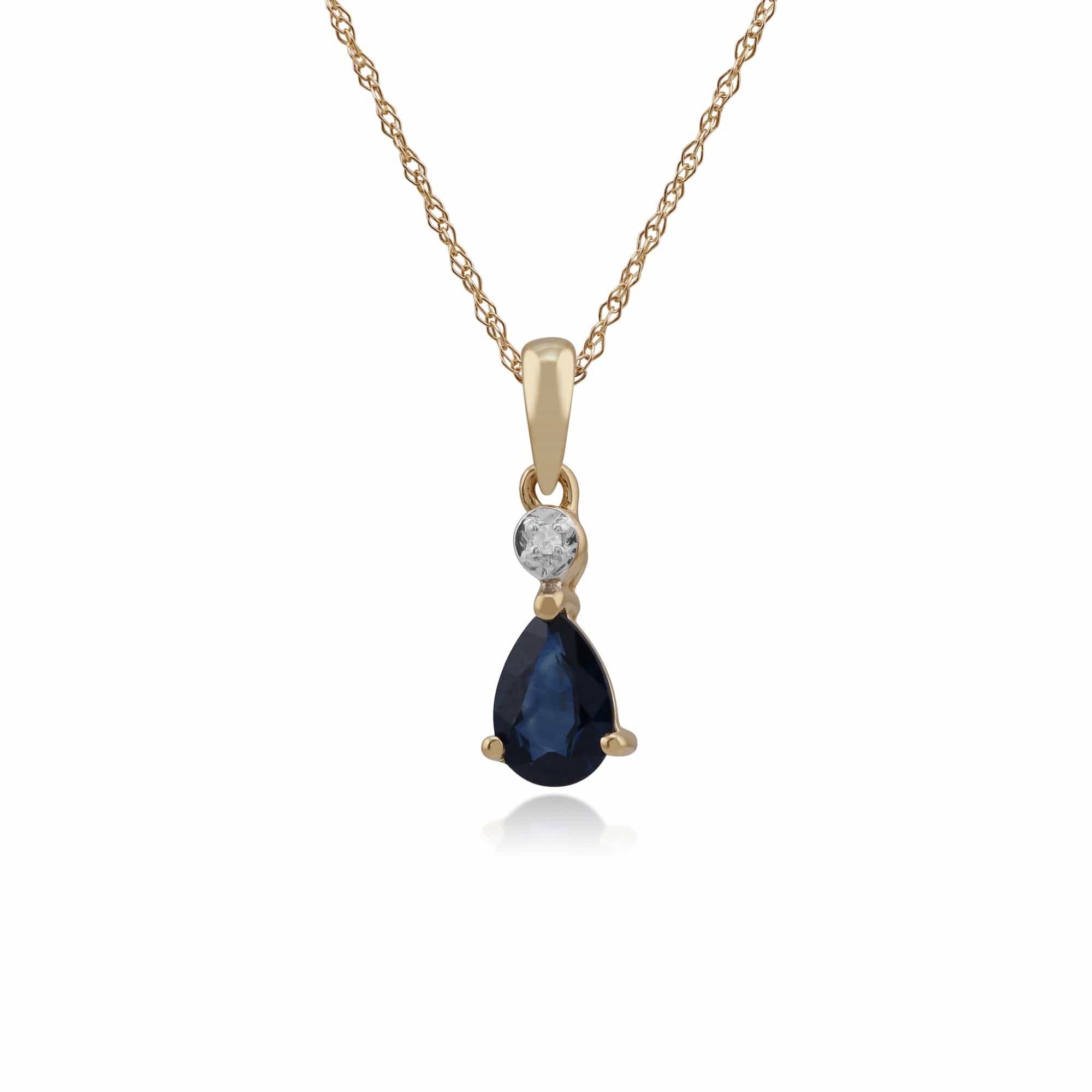 Pear Sapphire & Diamond Pendant
