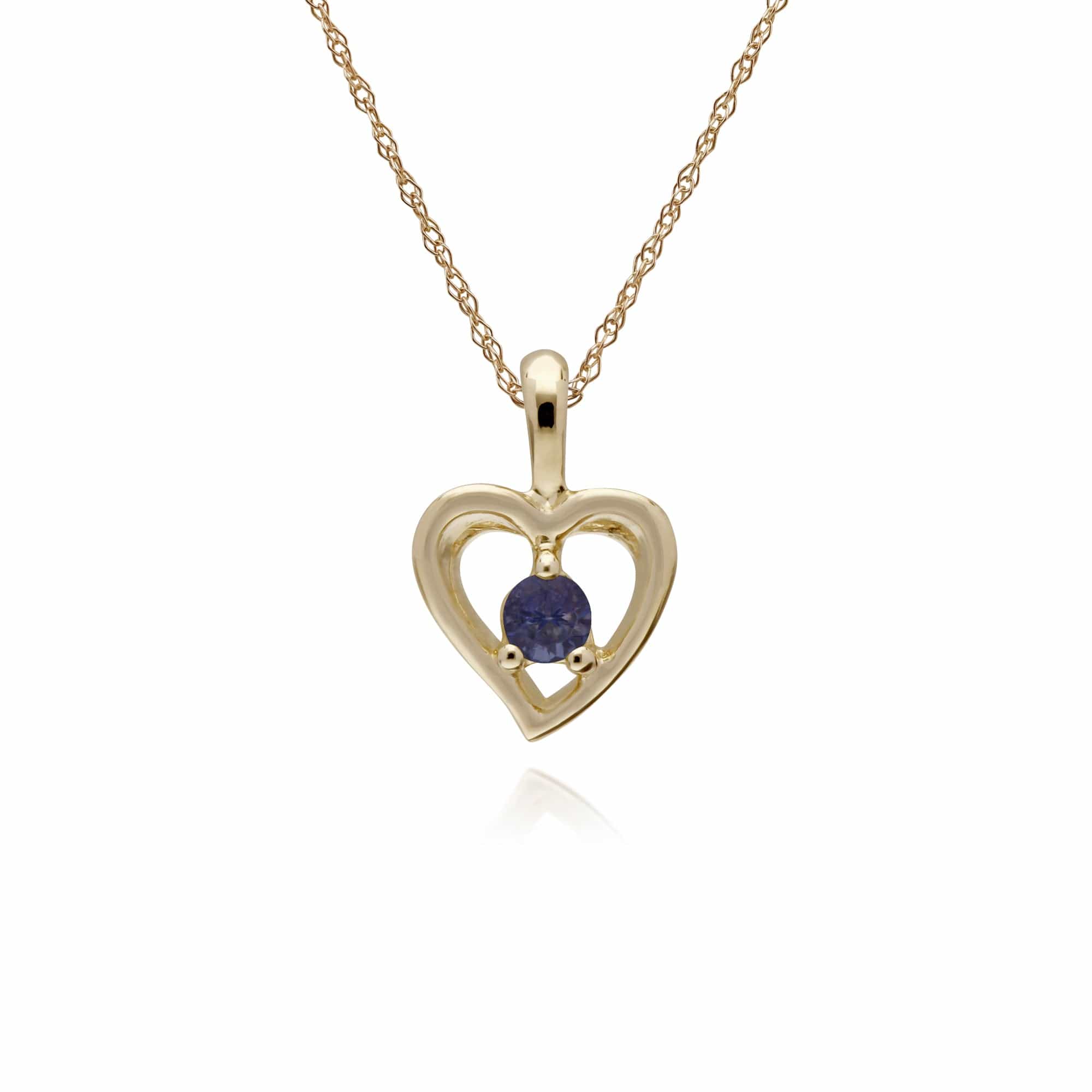 Gemondo 9ct Yellow Gold Garnet Single Stone Heart 45cm Necklace - Gemondo