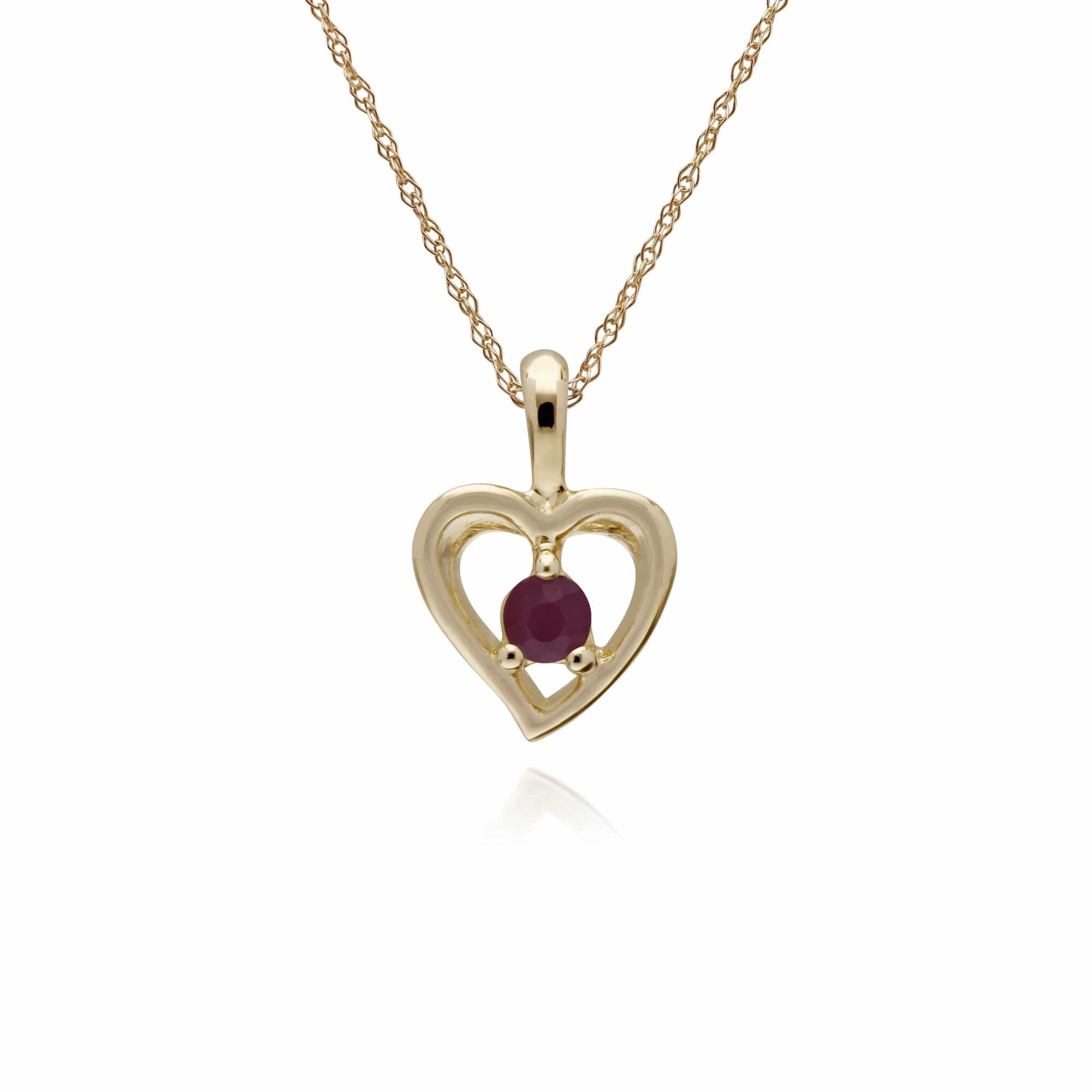 135P1875099 Gemondo 9ct Yellow Gold Aquamarine Single Stone Heart 45cm Necklace 1