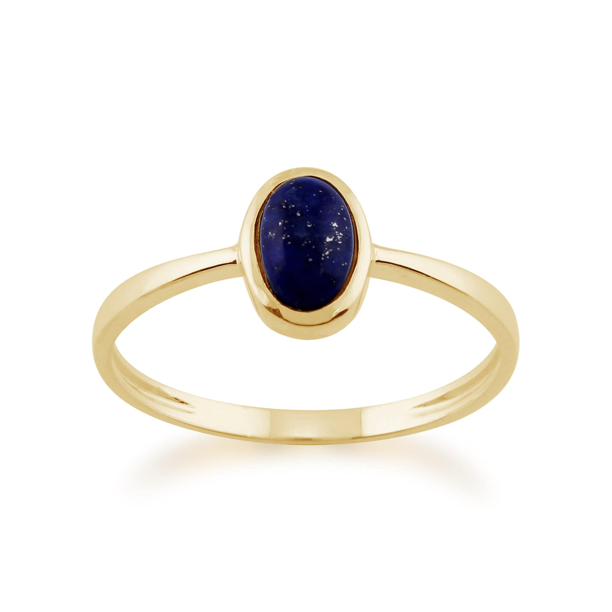 Gemondo 9ct Yellow Gold 0.56ct Lapis Lazuli Single Stone Oval Framed Ring Image 1