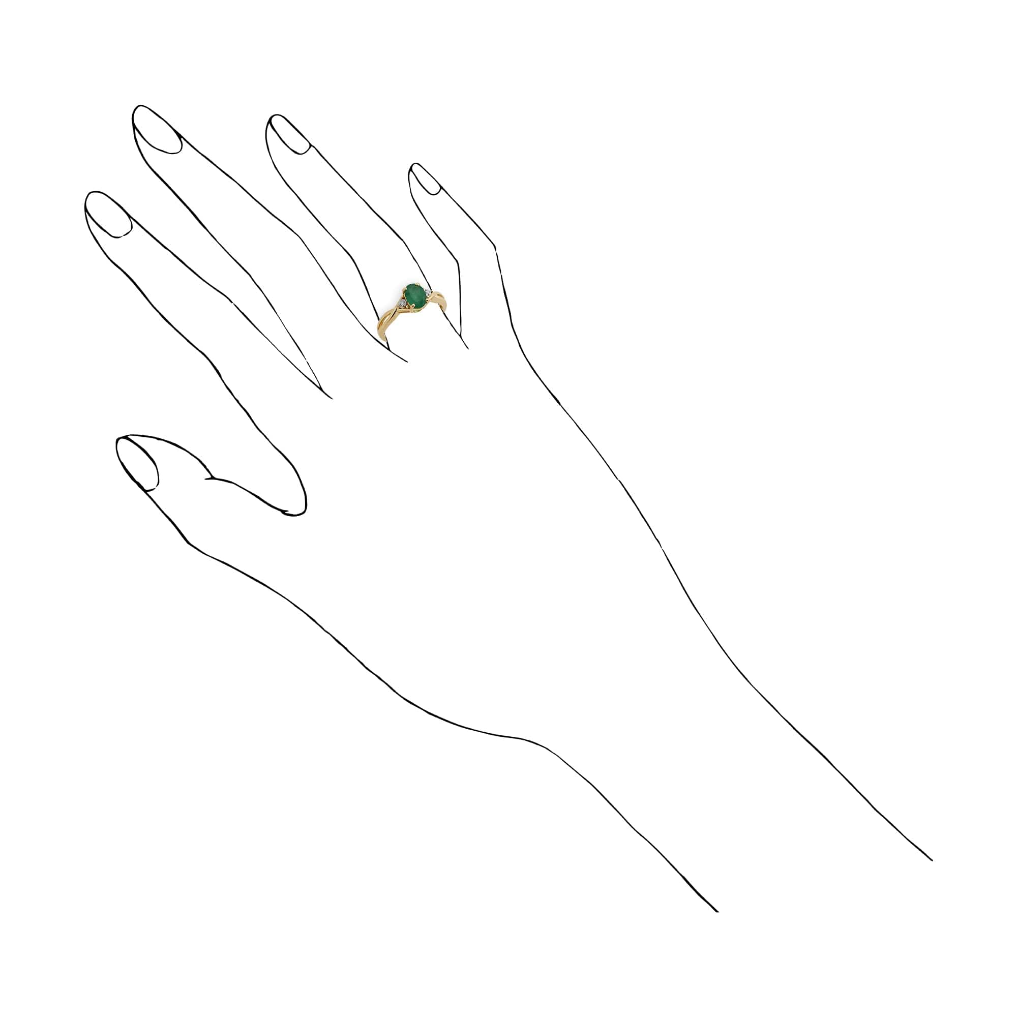 135R1390029 Gemondo 9ct Yellow Gold 0.83ct Emerald & Diamond Ring 3