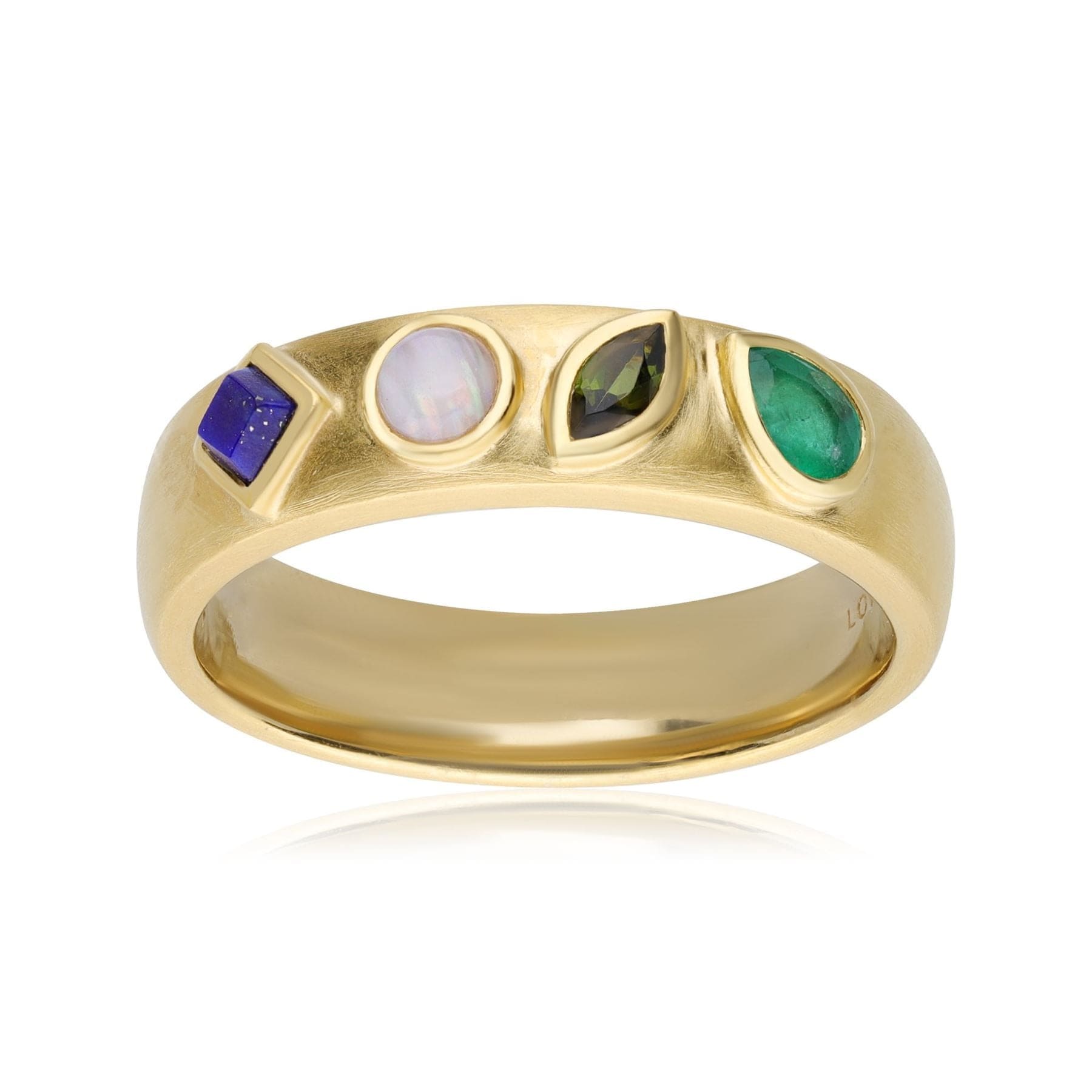 133R9633019 Coded Whispers Brushed Gold 'Love' Acrostic Gemstone Ring 5