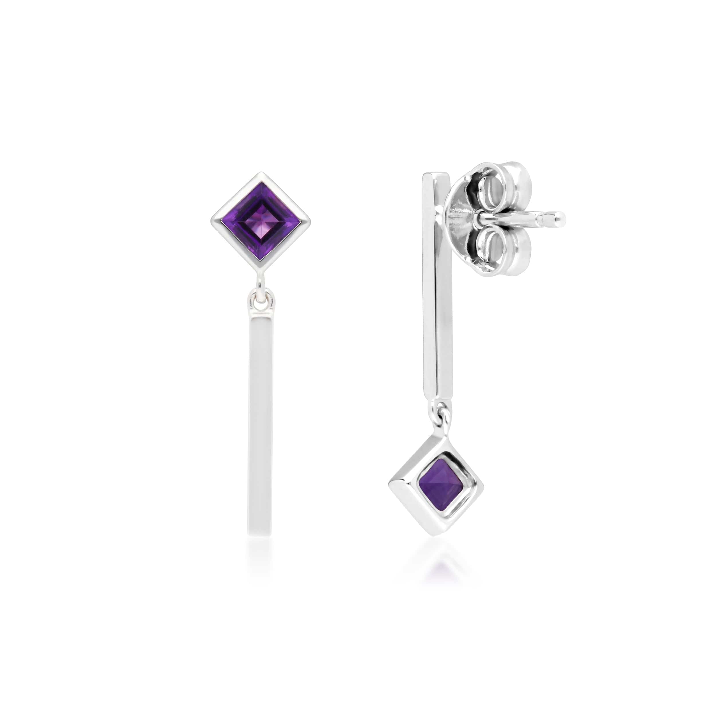 Mismatched Amethyst Drop Earrings