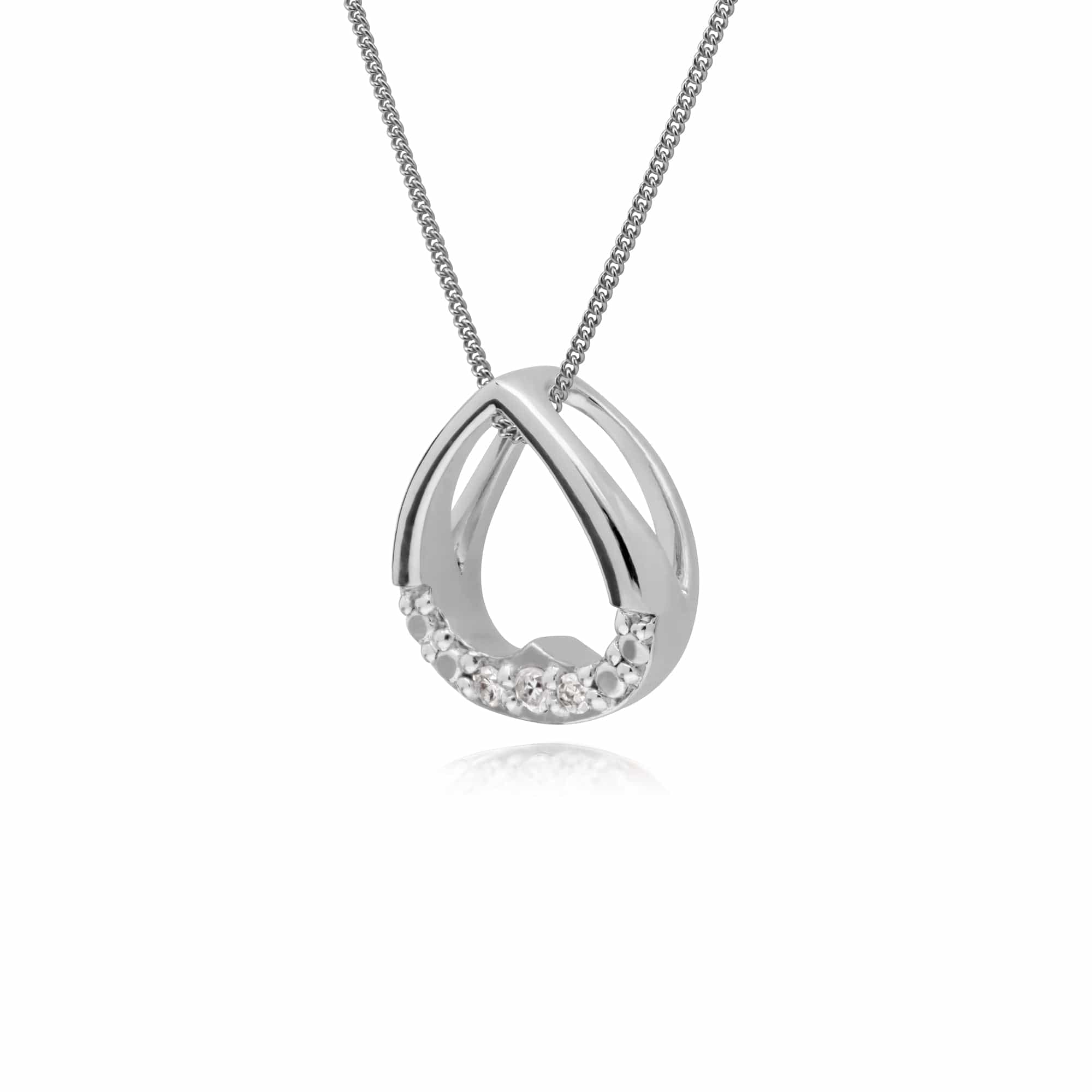 Gemondo 9ct White Gold Diamond Heart Pendant on 45cm Chain - Gemondo