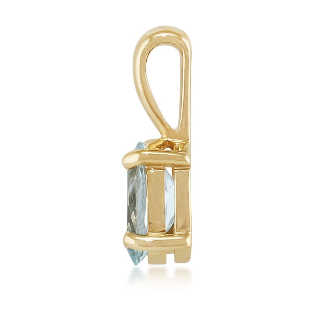 10740 Classic Oval Aquamarine Pendant in 9ct Yellow Gold 3
