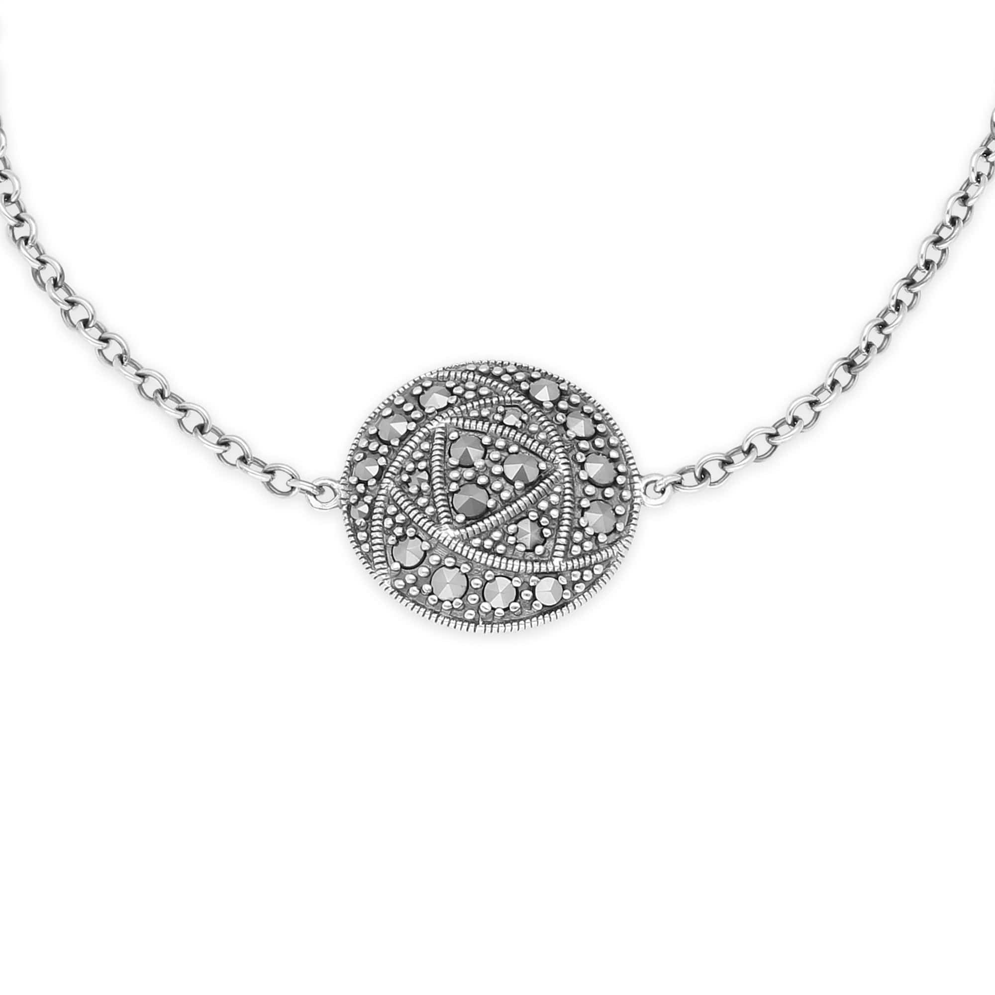 Gemondo Sterling Silver Marcasite Rennie Mackintosh Style 19cm Bracelet - Gemondo