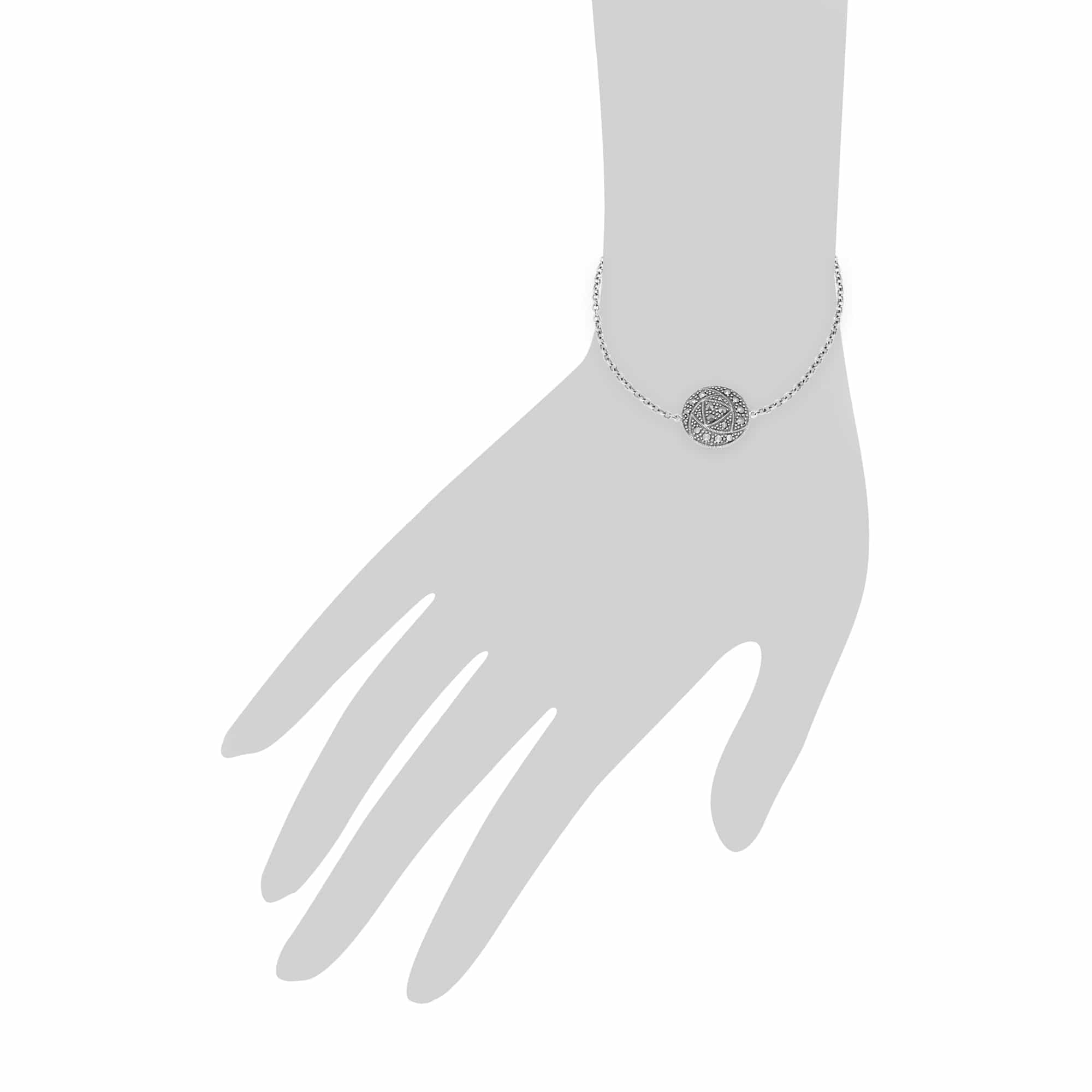 Gemondo Sterling Silver Marcasite Rennie Mackintosh Style 19cm Bracelet - Gemondo